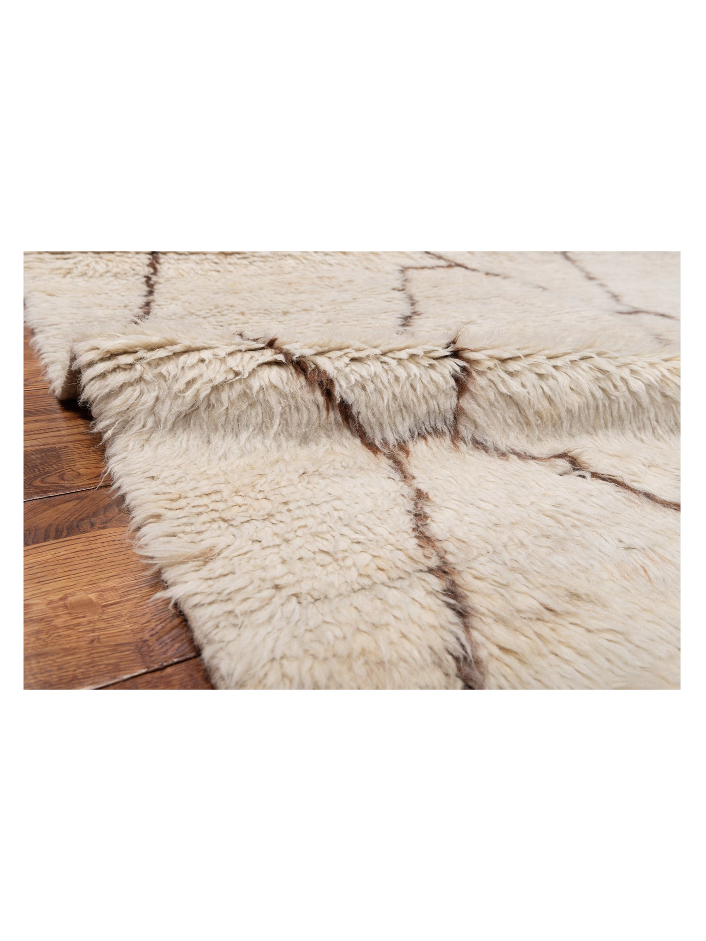 Berber Efes Ivory Brown 6.2x8.10 Hand Knotted Rug