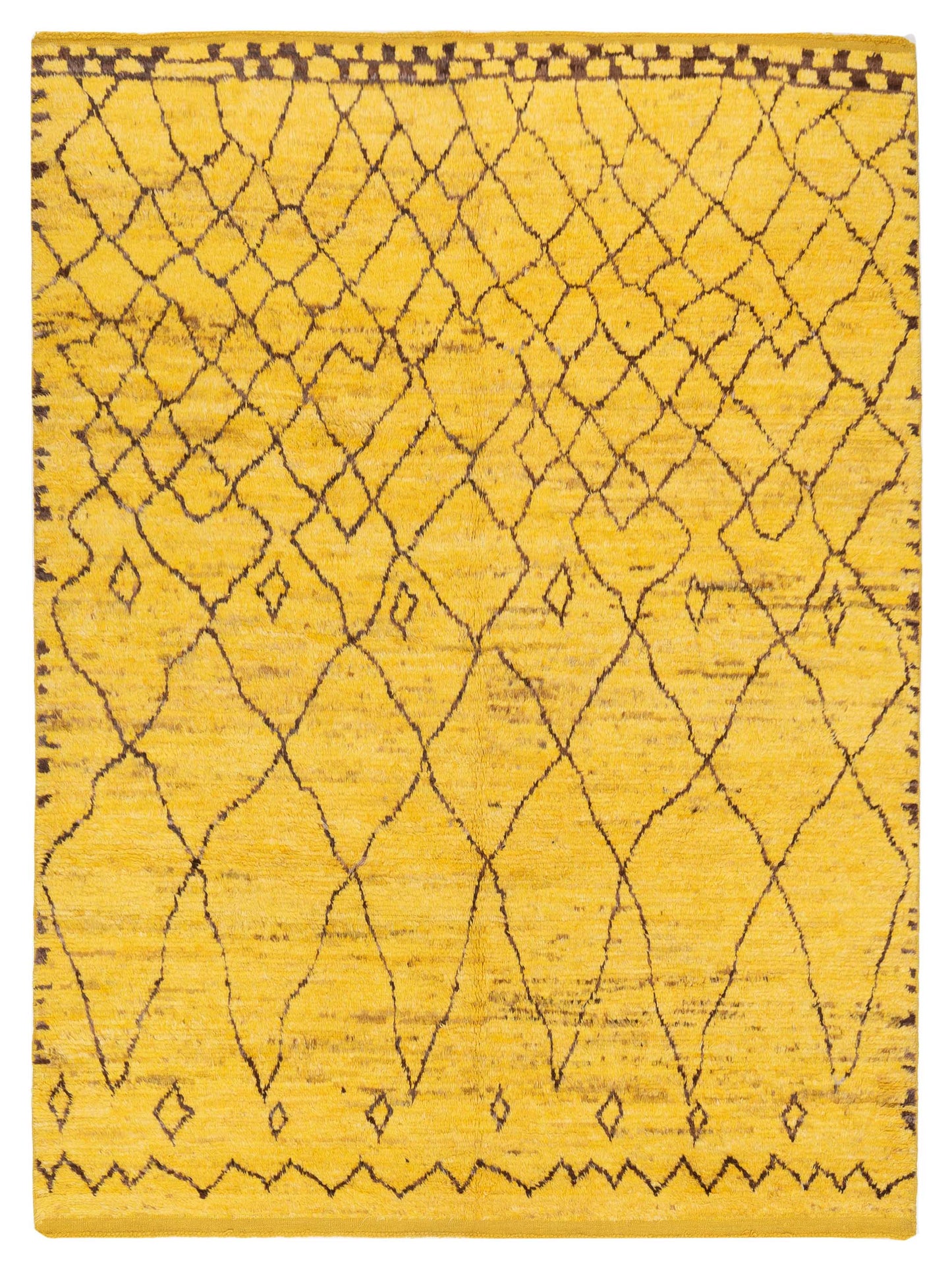 Pasha Berber Yellow Charcoal Contemporary