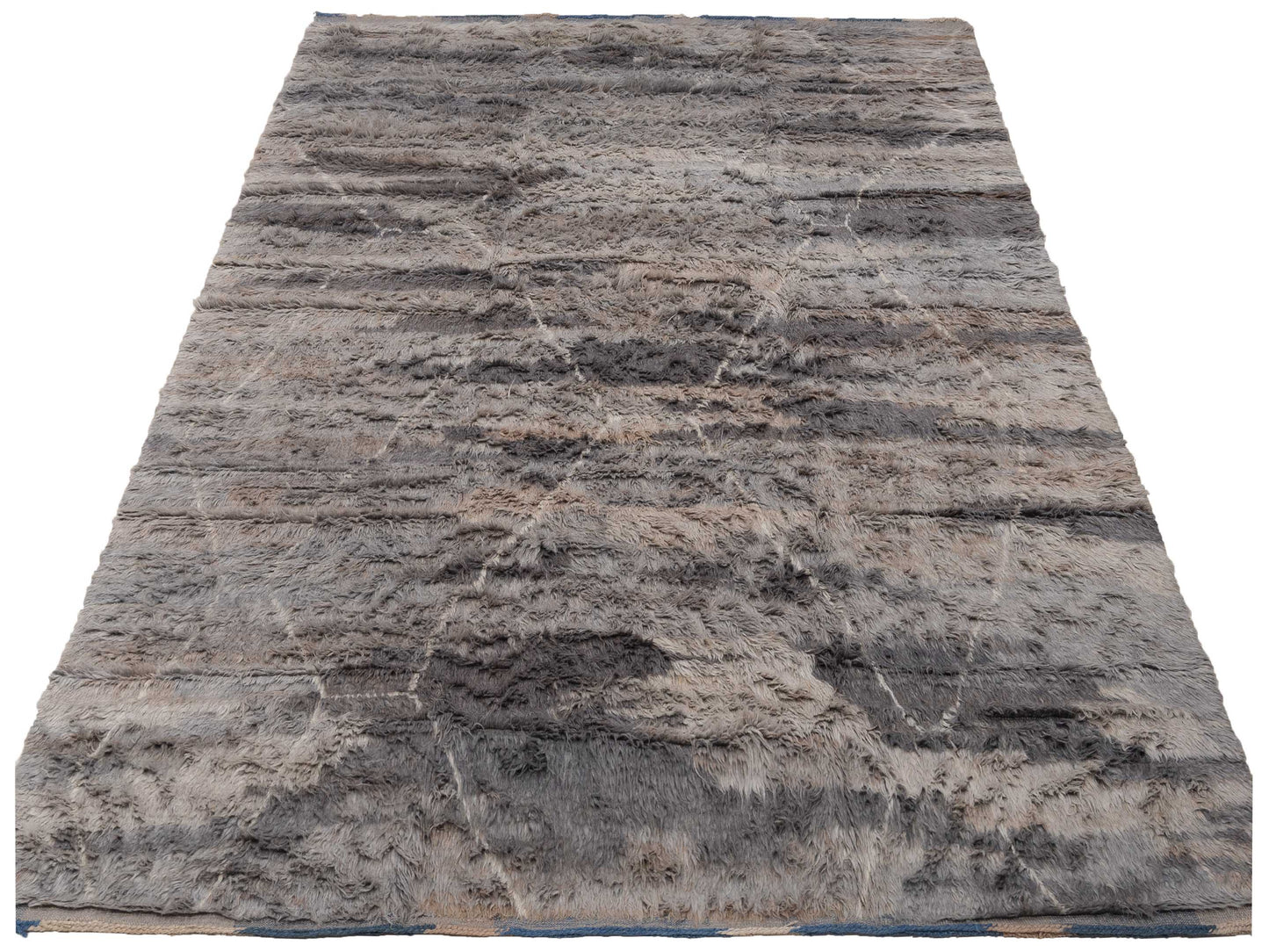 Berber Efes Gray Silver 9.1x11.1 Hand Knotted Rug