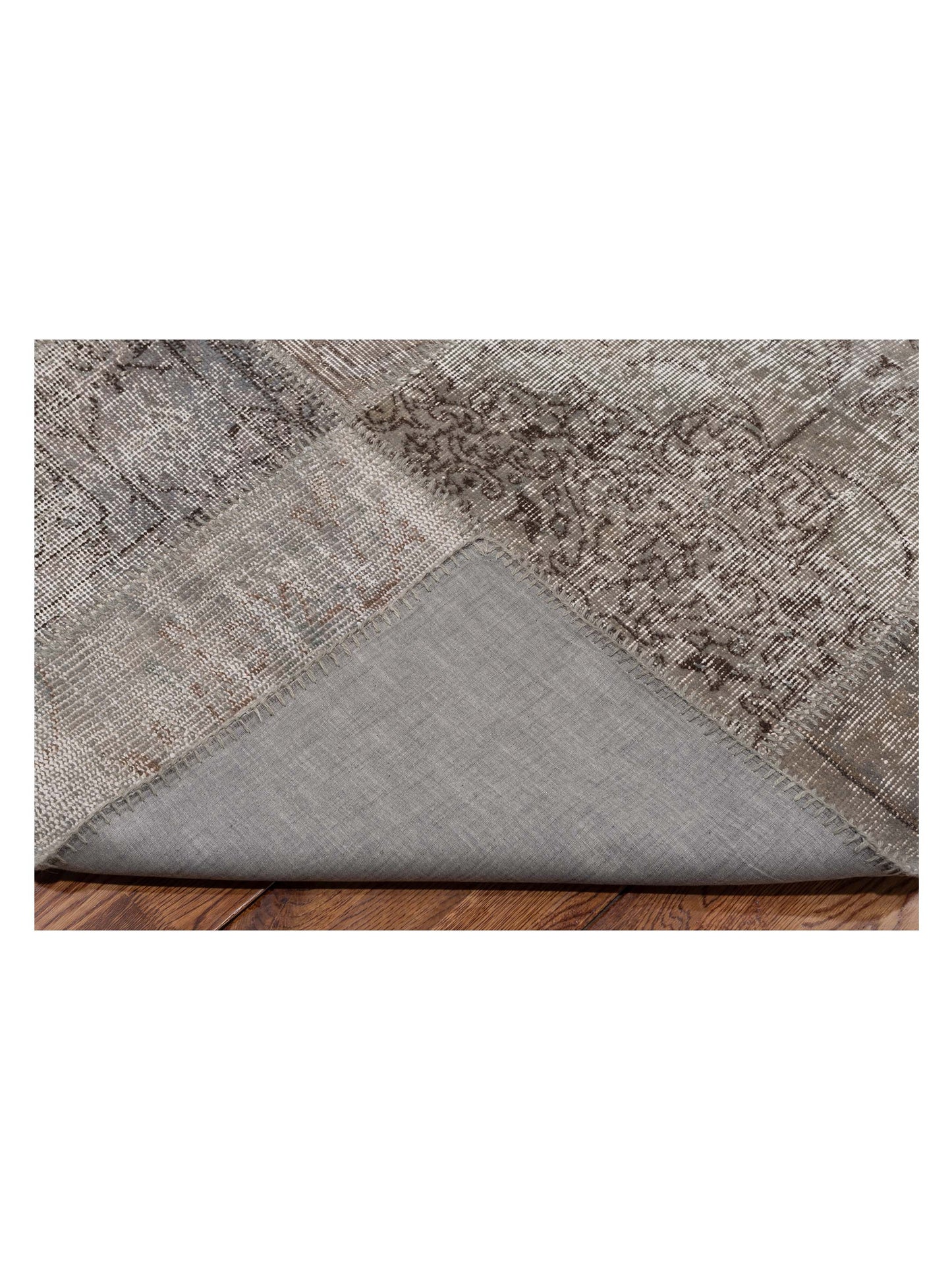 Turkish Vestige Patchwork 126446 Gray 10x14 Hand Knotted Rug