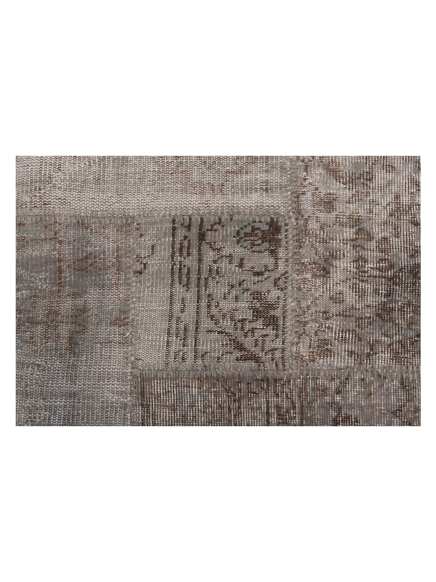Turkish Vestige Patchwork 126446 Gray 10x14 Hand Knotted Rug