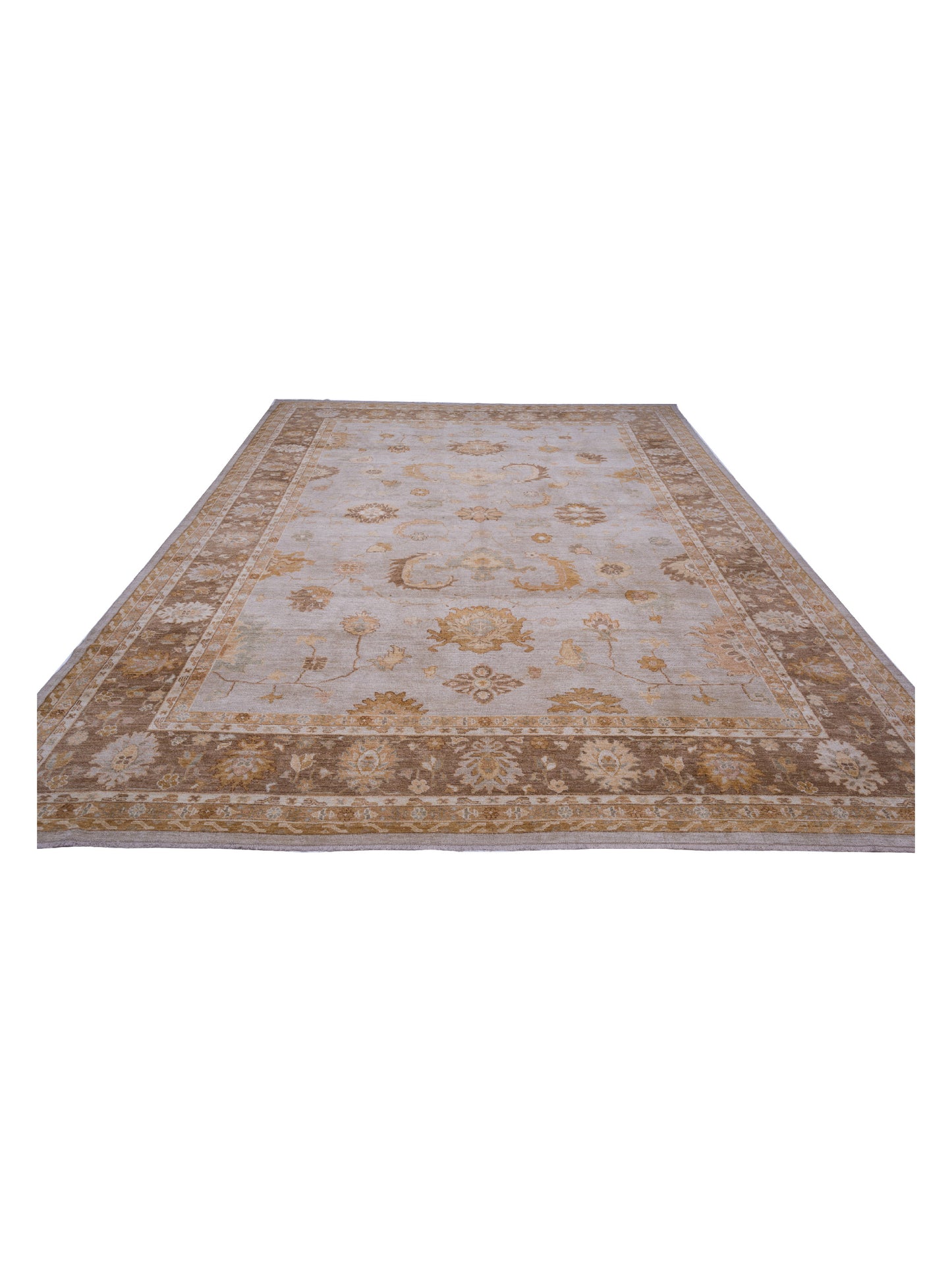 Angora Oushak 126627 Beige Pink 10x13.10 Hand Knotted Rug