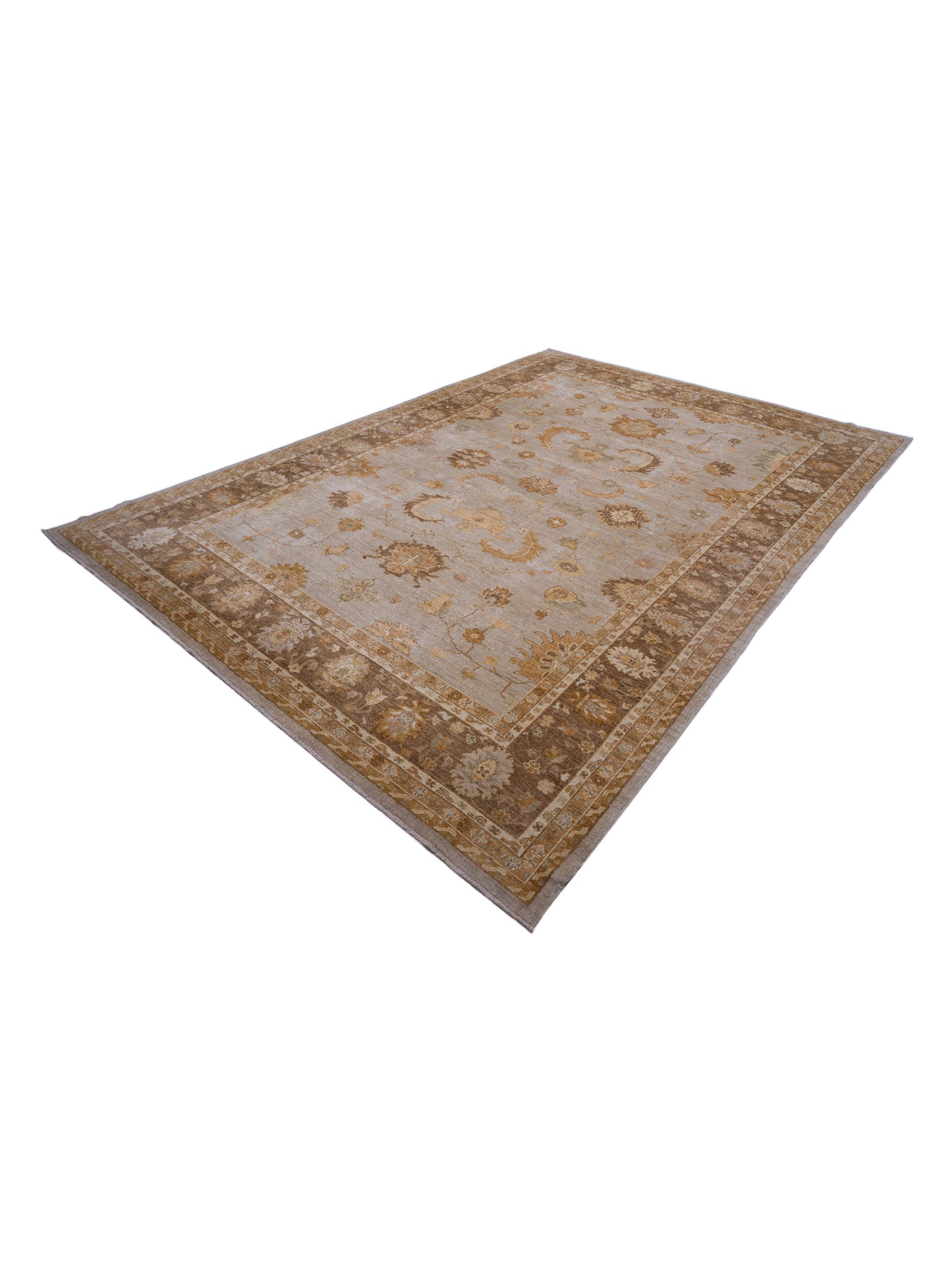 Angora Oushak 126627 Beige Pink 10x13.10 Hand Knotted Rug