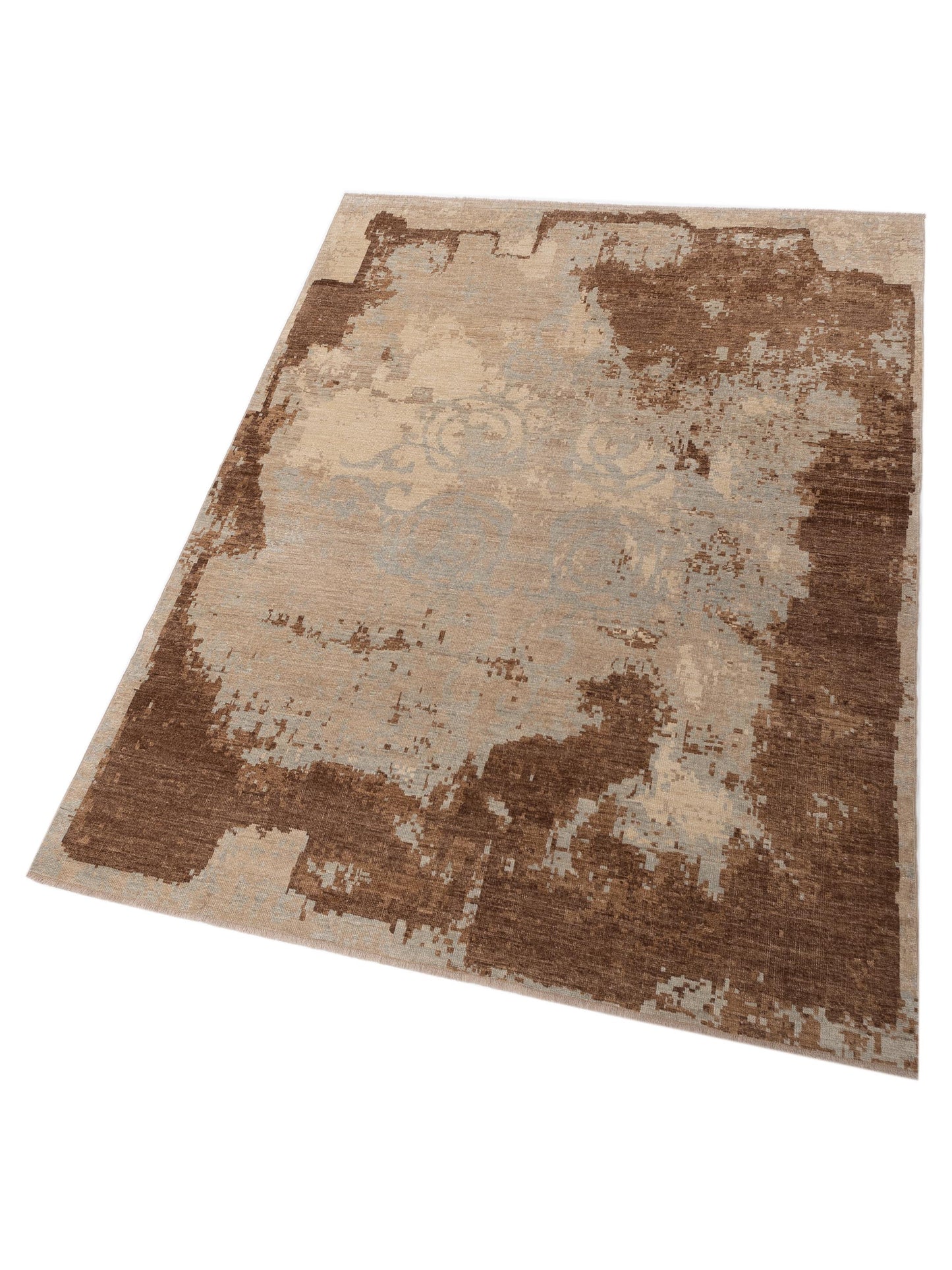 Angora Oushak 126691 Silver Brown 8x9.9 Hand Knotted Rug