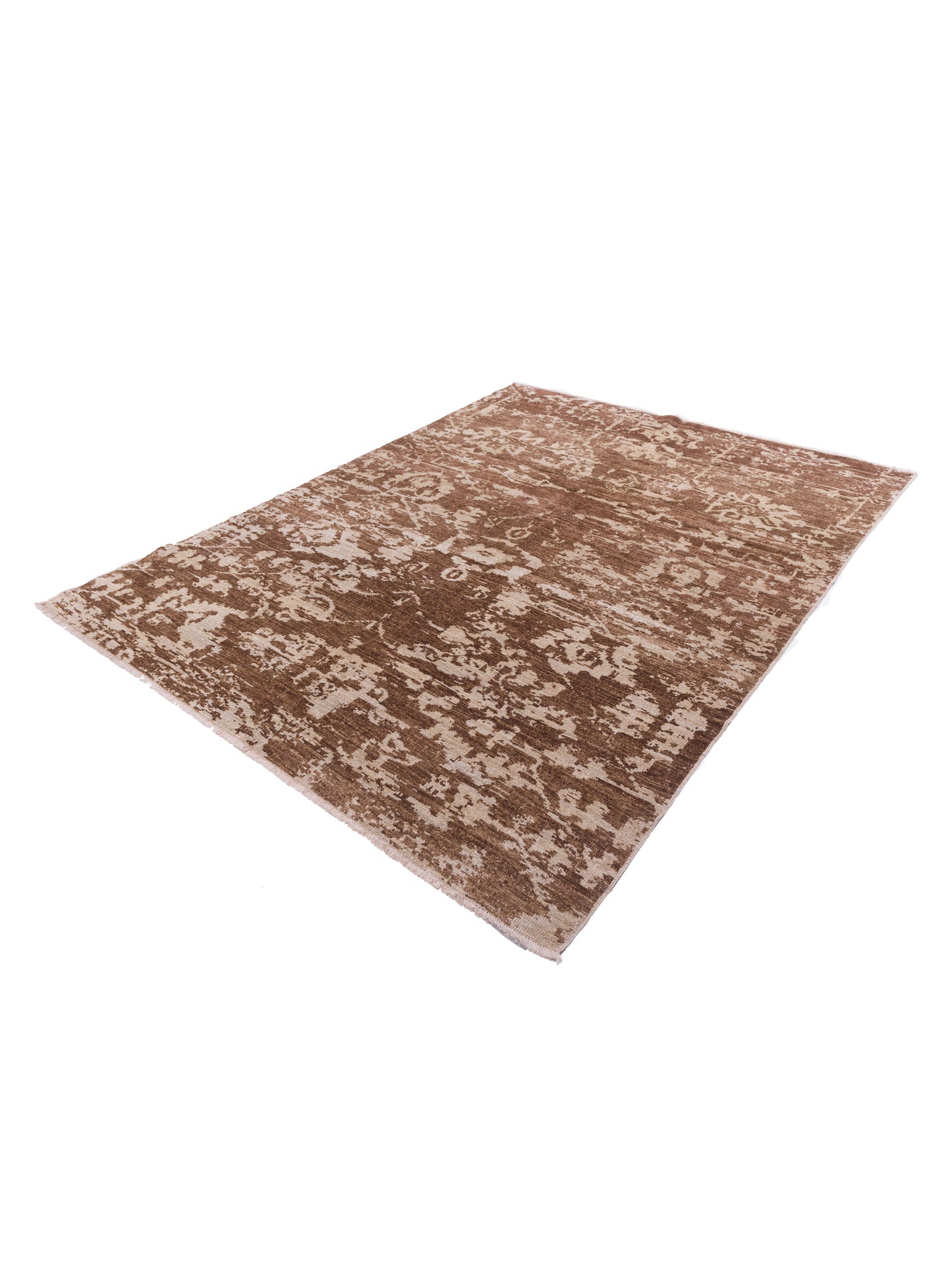 Angora Oushak 126693 Brown Silver 6.7x8.6 Hand Knotted Rug