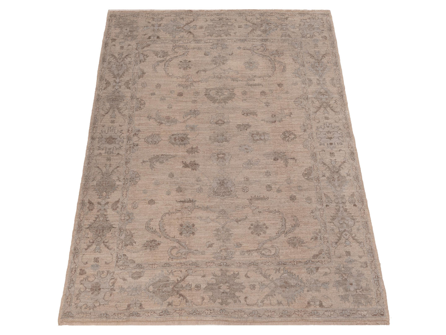 Angora Oushak 126753 Ivory Ivory 8x10 Hand Knotted Rug