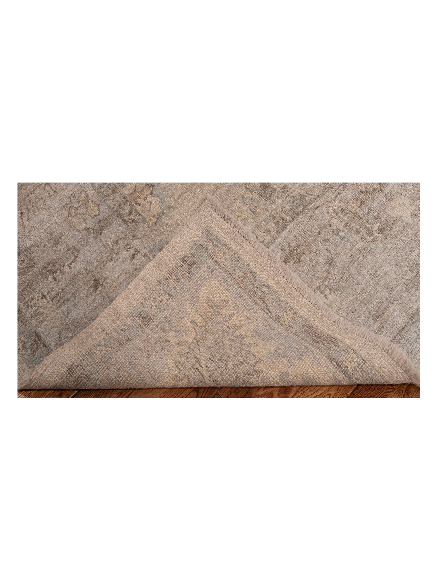 Angora Oushak 126758 Ivory Light Gray 8x9.3 Hand Knotted Rug