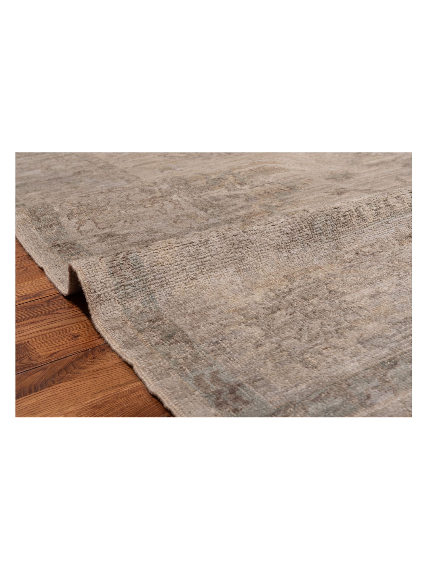 Angora Oushak 126758 Ivory Light Gray 8x9.3 Hand Knotted Rug