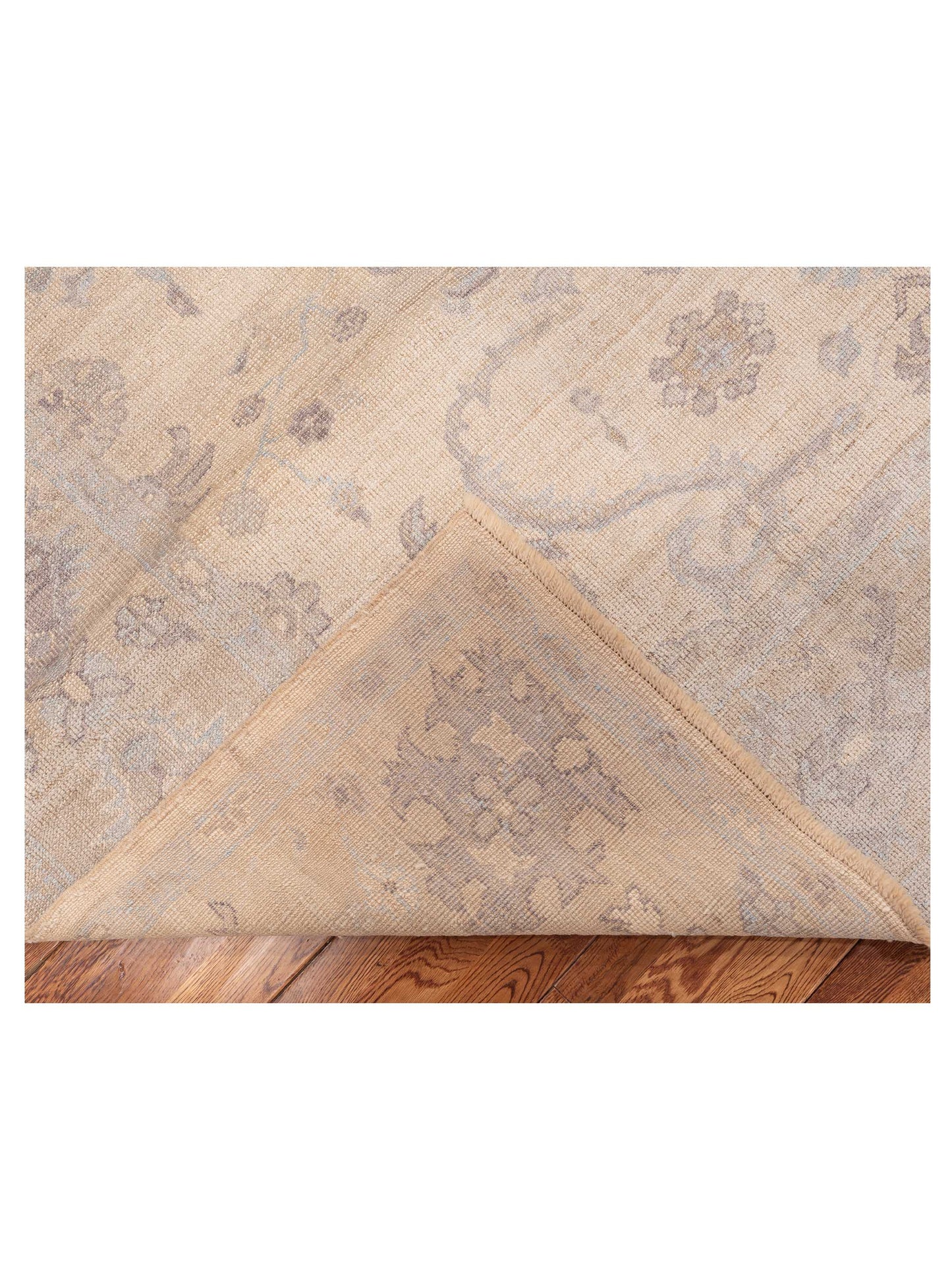 Angora Oushak 126764 Beige Gold 8x9.4 Hand Knotted Rug