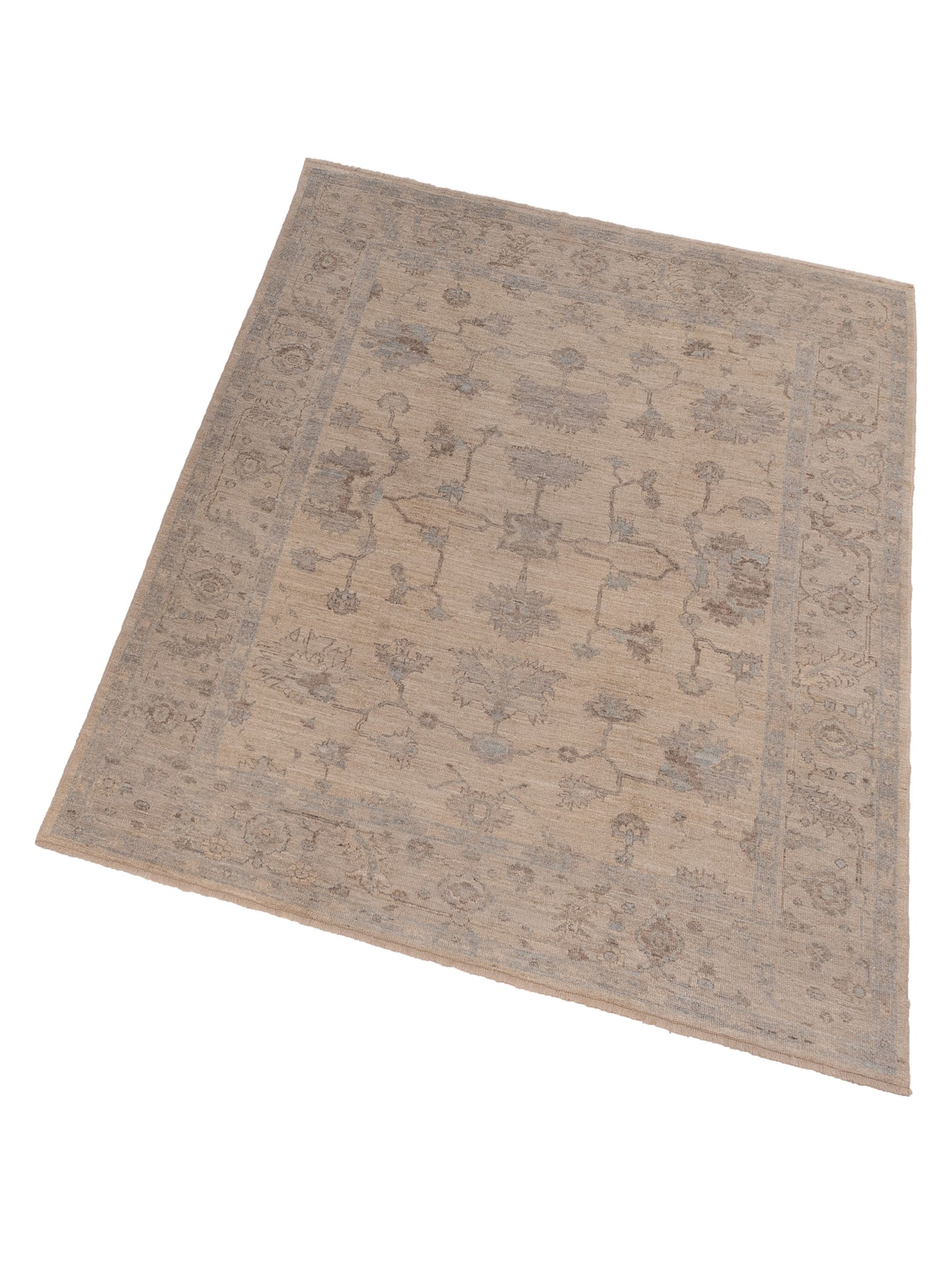 Angora Oushak 126769 Ivory Ivory 8.5x9.8 Hand Knotted Rug
