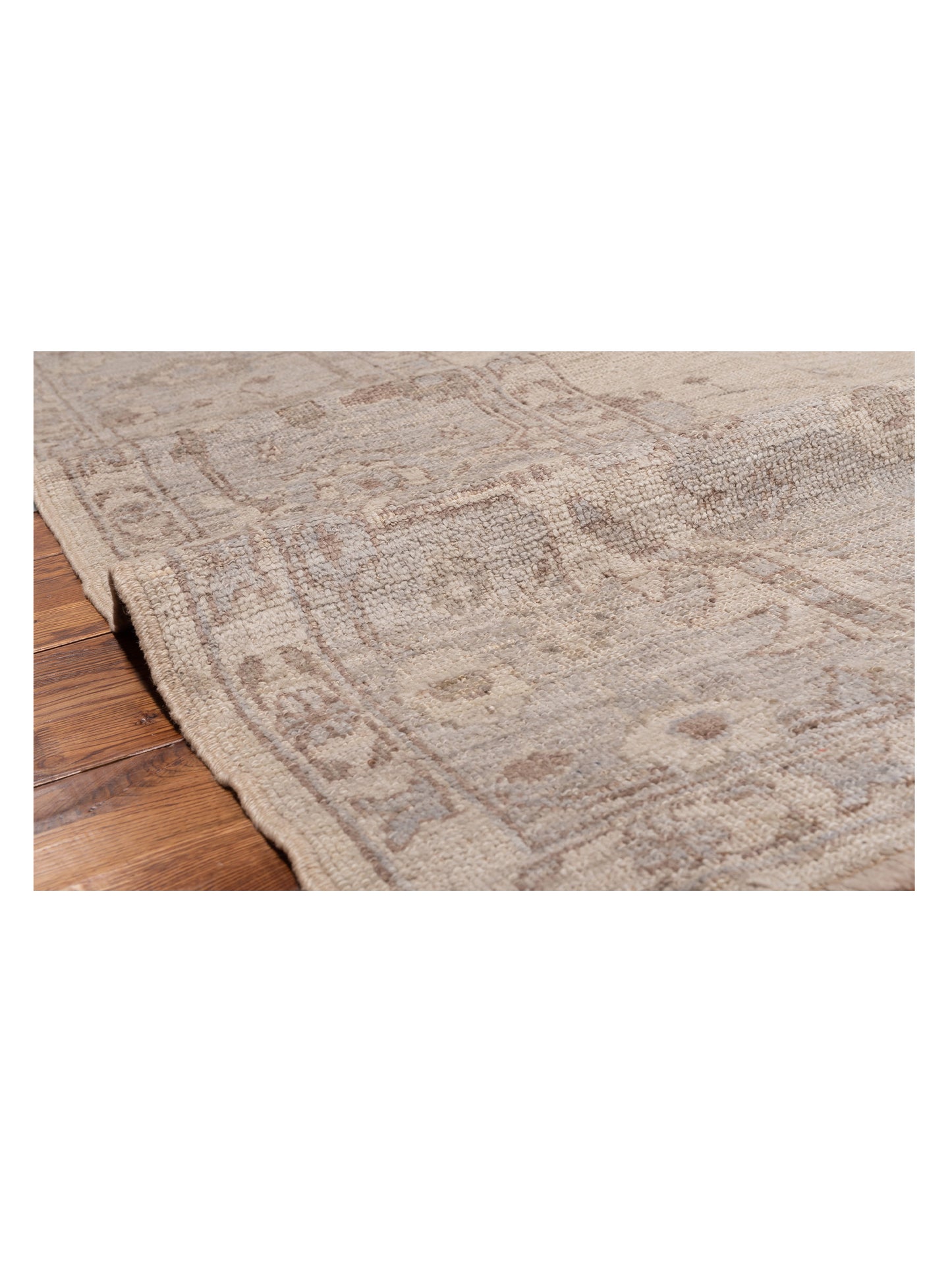 Angora Oushak 126772 Ivory Light Gray 9.10x13.11 Hand Knotted Rug