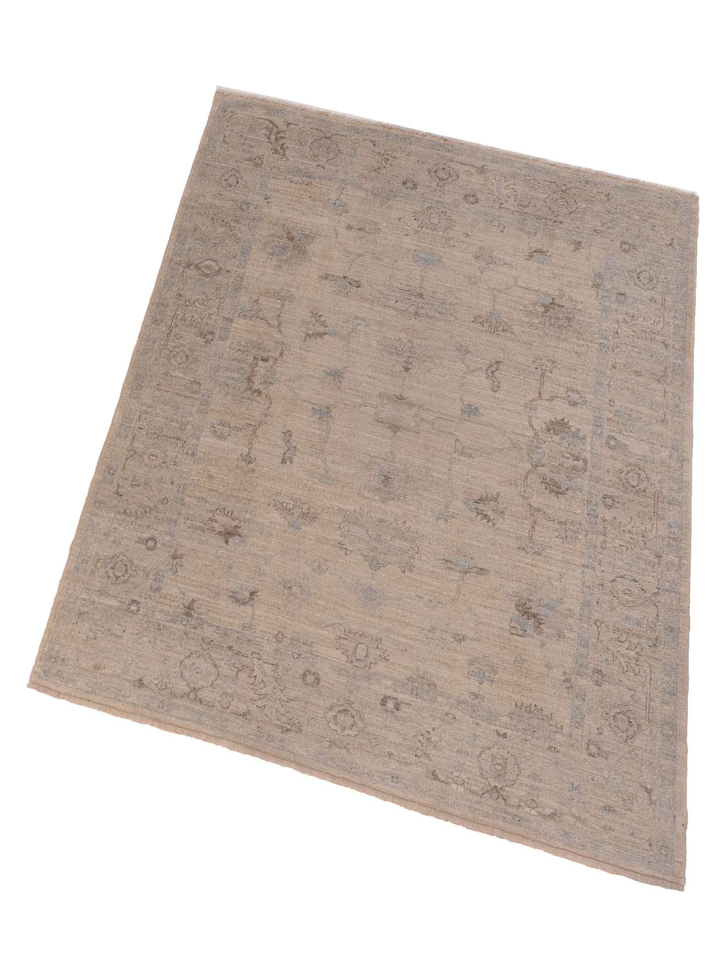 Angora Oushak 126782 Ivory Ivory 7.11x9.2 Hand Knotted Rug