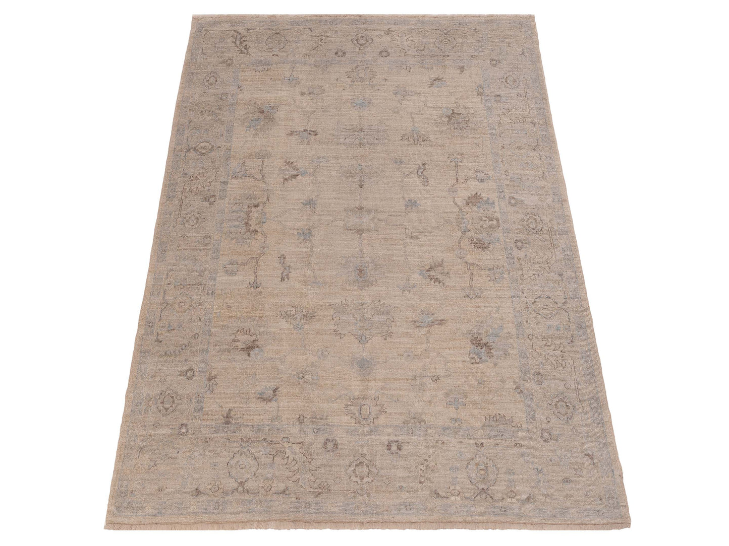 Angora Oushak 126782 Ivory Ivory 7.11x9.2 Hand Knotted Rug