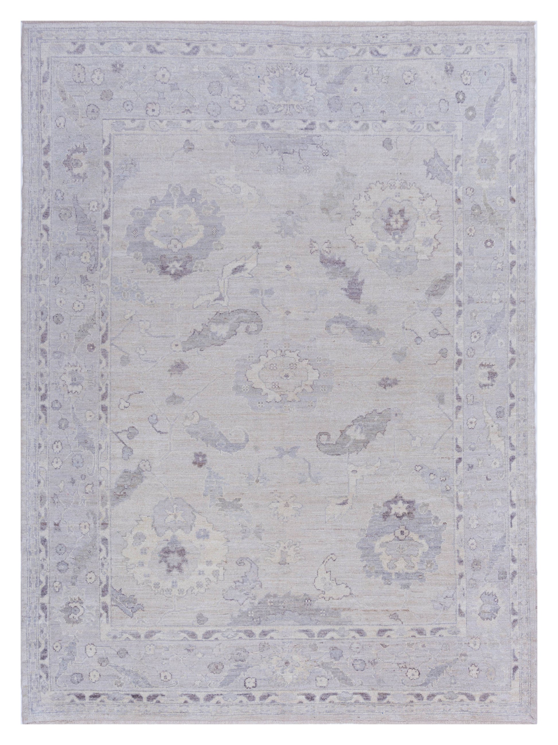 Anadol Angora Oushak  Ivory Light Gray Traditional