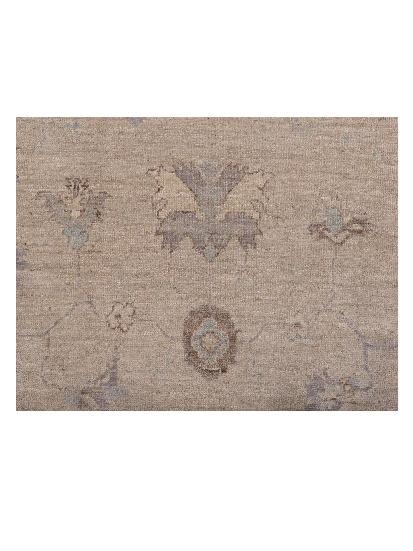 Angora Oushak 126794 Ivory Gray 9.9x13.3 Hand Knotted Rug