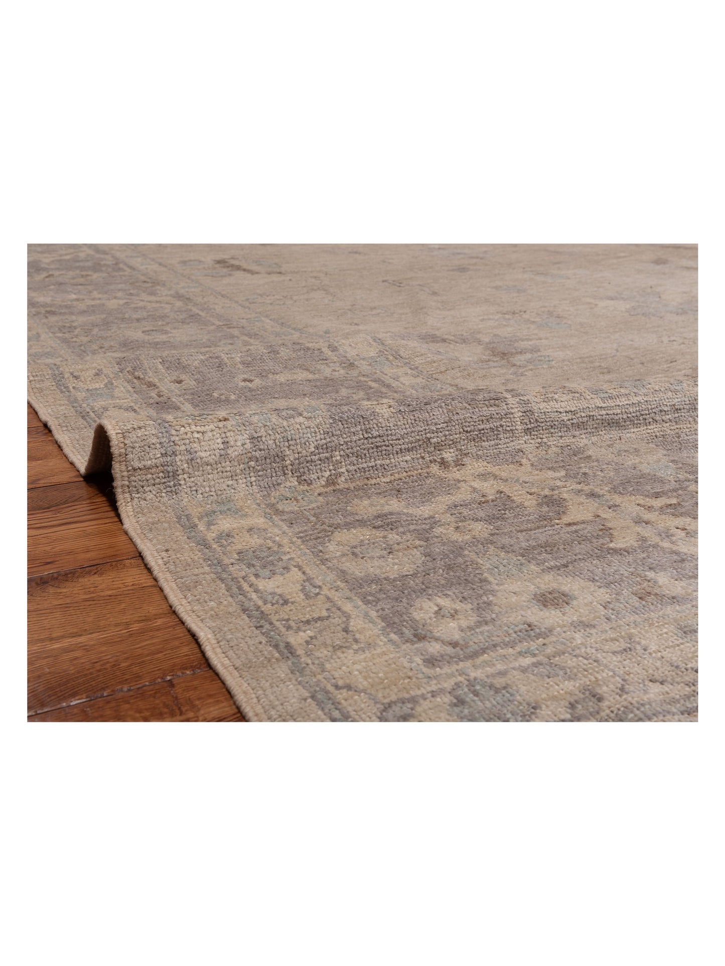 Angora Oushak 126794 Ivory Gray 9.9x13.3 Hand Knotted Rug