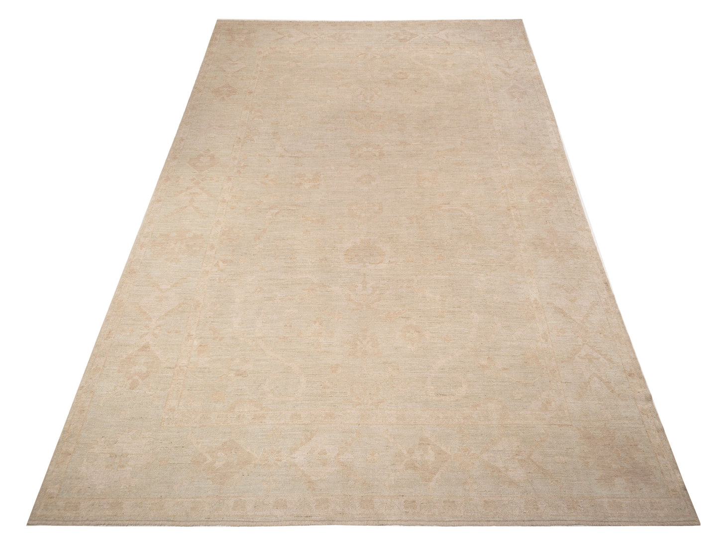 Angora Oushak 126829 Green Green 13.1x19.6 Hand Knotted Rug