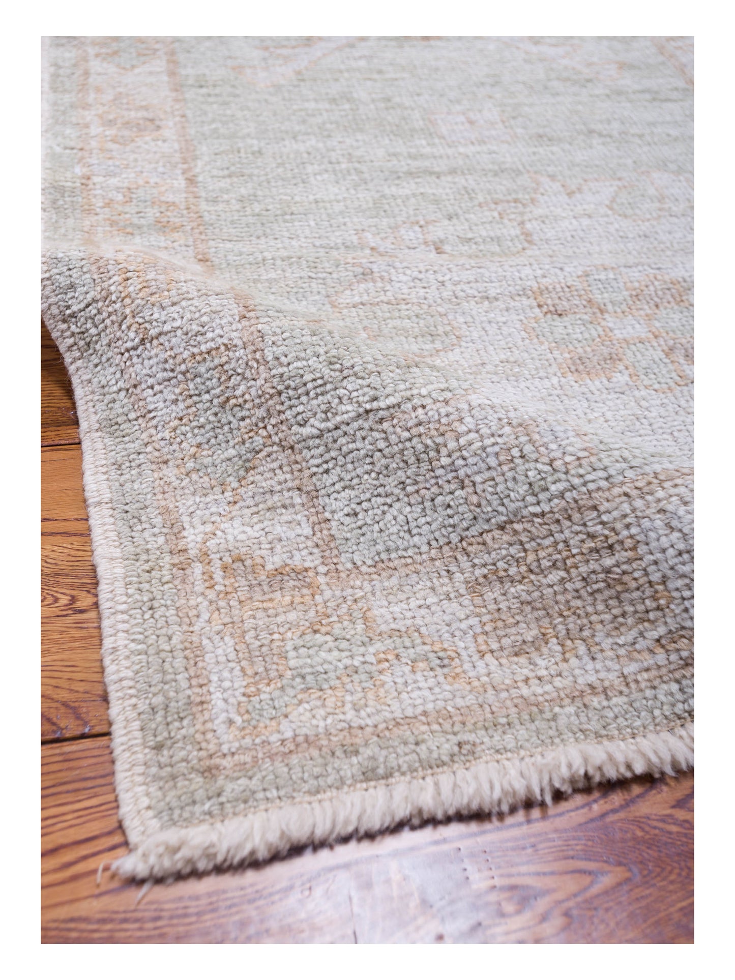 Angora Oushak 126829 Green Green 13.1x19.6 Hand Knotted Rug