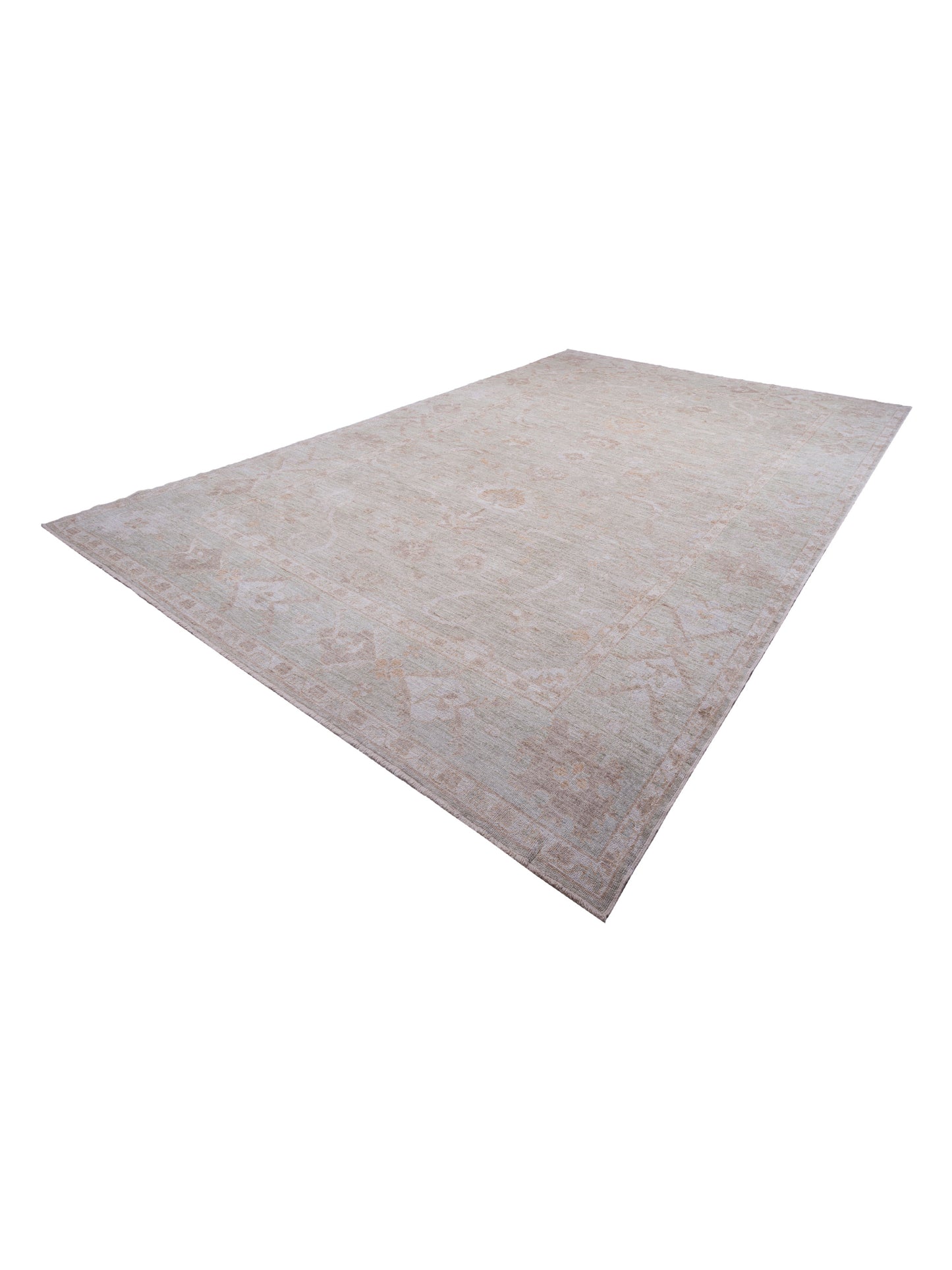 Angora Oushak 126829 Green Green 13.1x19.6 Hand Knotted Rug