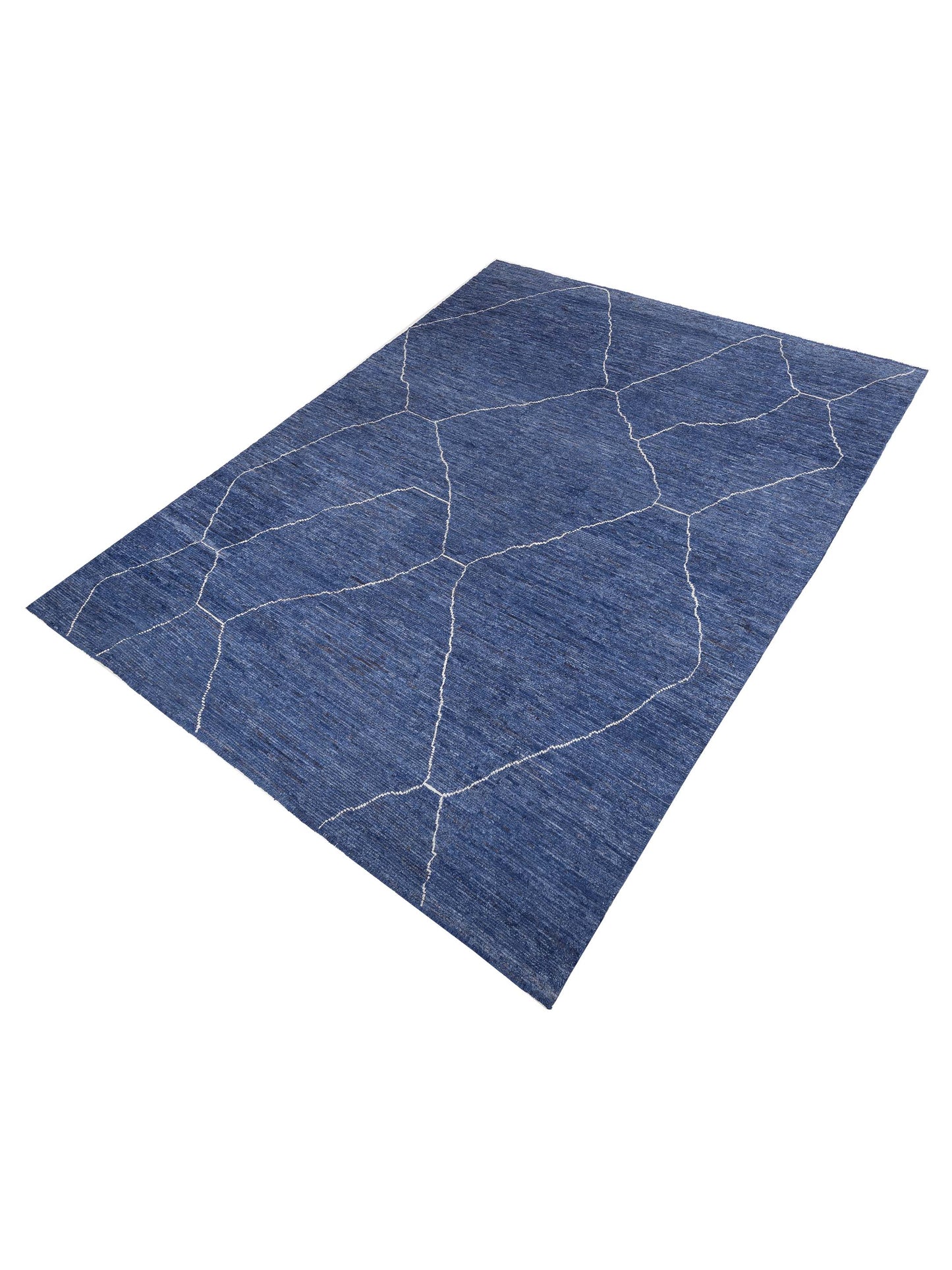 Berber Efes Indigo Ivory 12.4x16.8 Hand Knotted Rug