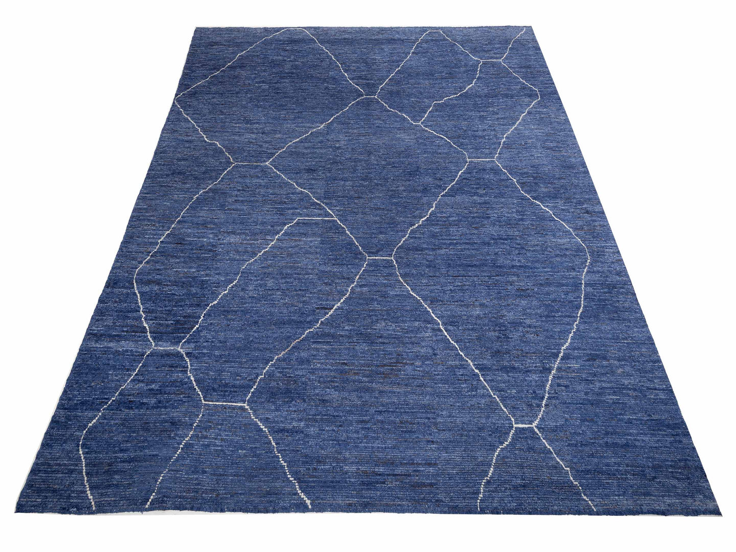 Berber Efes Indigo Ivory 12.4x16.8 Hand Knotted Rug