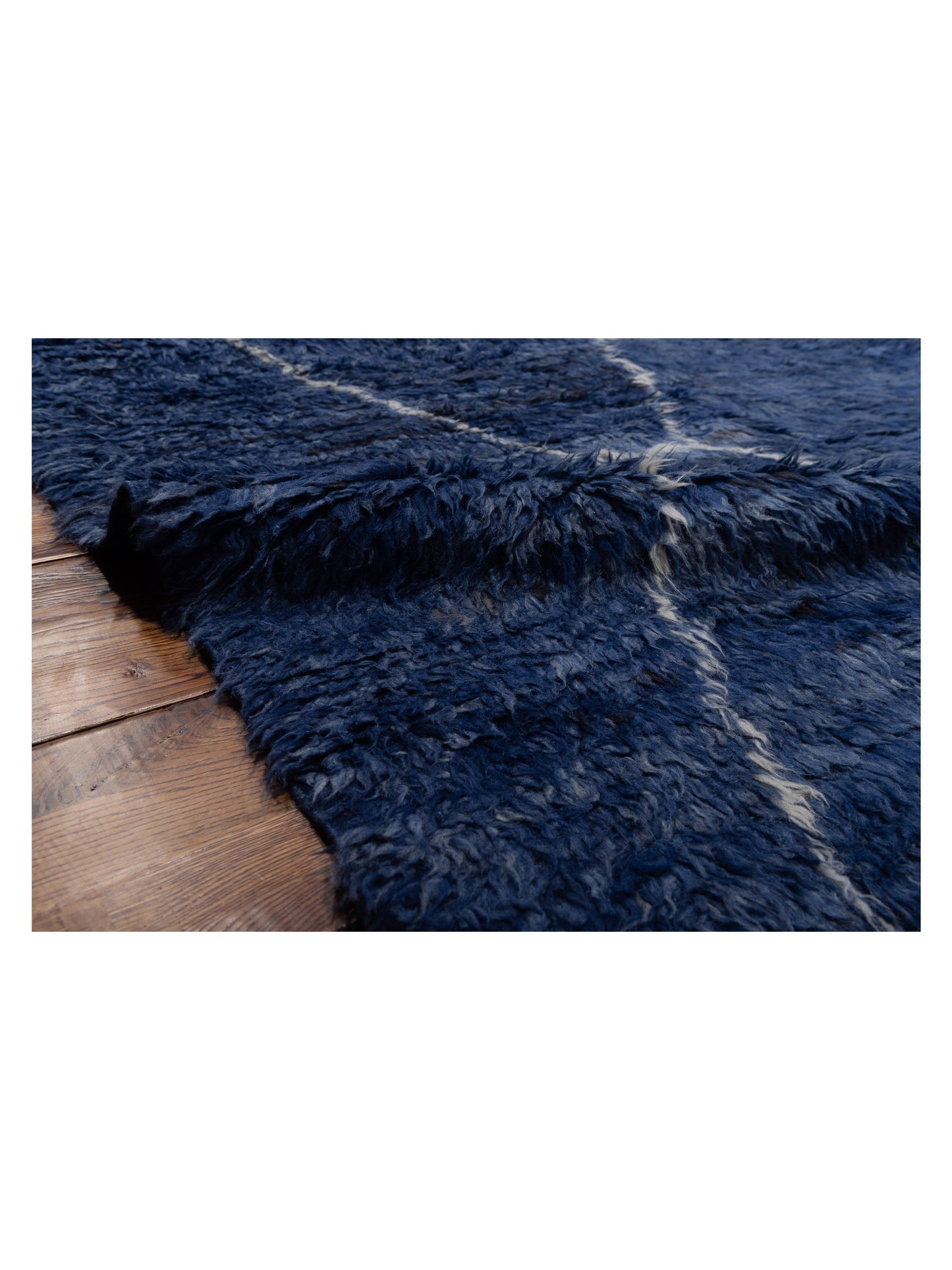 Berber Efes Indigo Ivory 12.4x16.8 Hand Knotted Rug