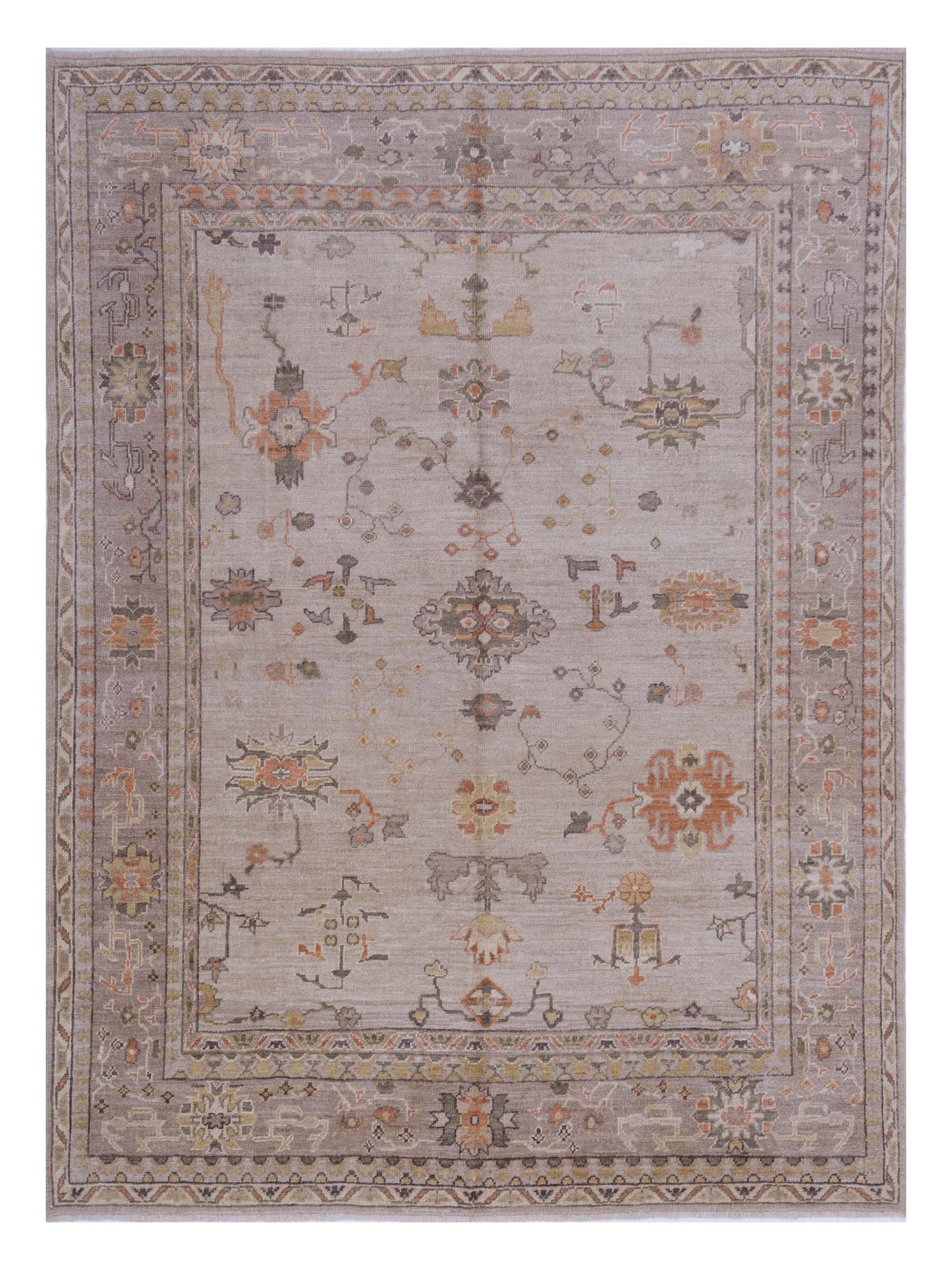 Angora Oushak 126889 Silver Gray 8.1x9.7 Hand Knotted Rug