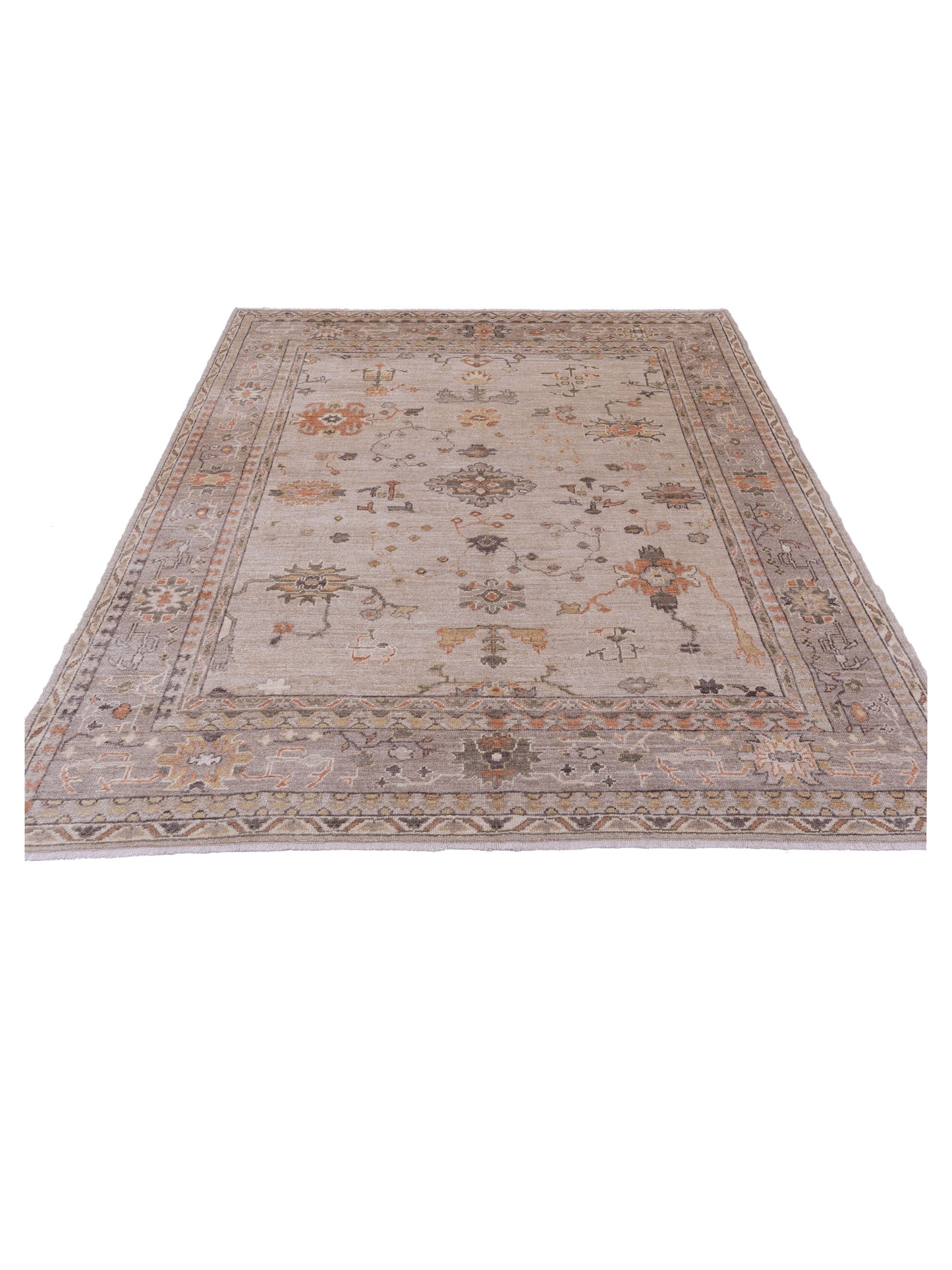 Angora Oushak 126889 Silver Gray 8.1x9.7 Hand Knotted Rug