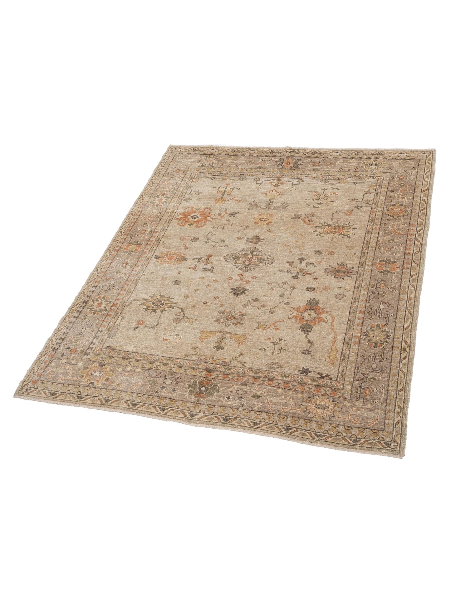 Angora Oushak 126889 Silver Gray 8.1x9.7 Hand Knotted Rug