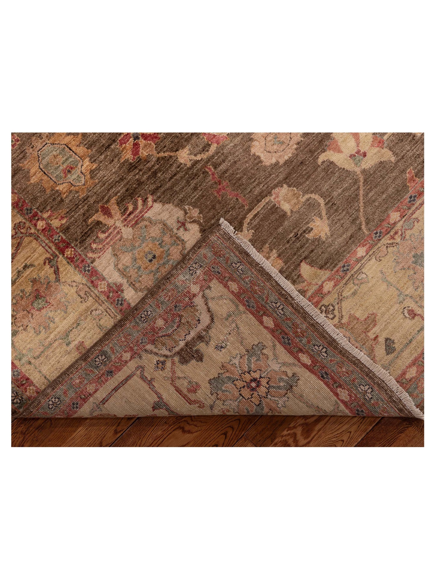 Elvan Tansu Brown Gold 8.2x9.10 Hand Knotted Rug