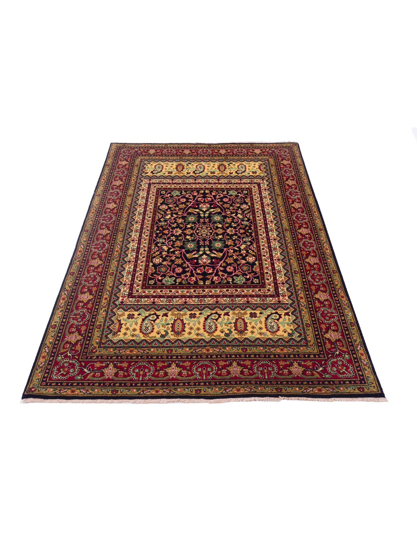 Sivas 126997 Black Red 4.1x6.1 Hand Knotted Rug