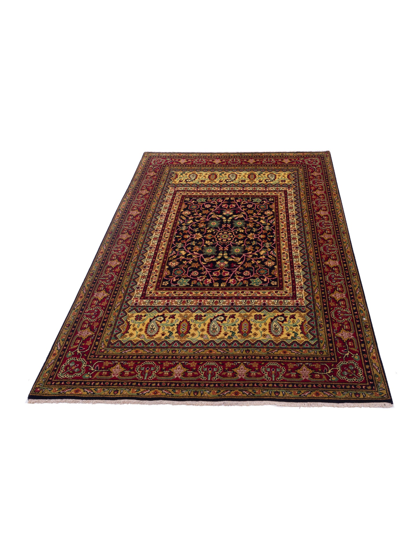 Sivas 127004 Black Red 4x6.1 Hand Knotted Rug