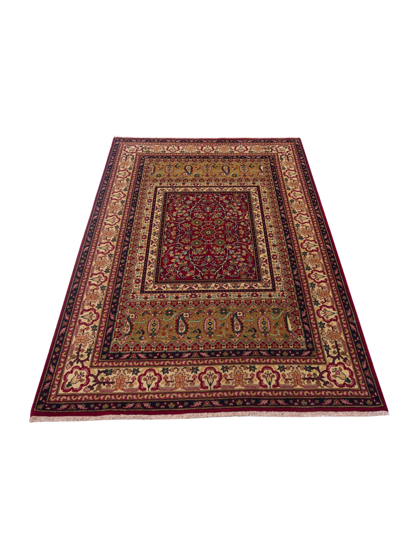 Sivas 127015 Red Ivory 4.1x6 Hand Knotted Rug