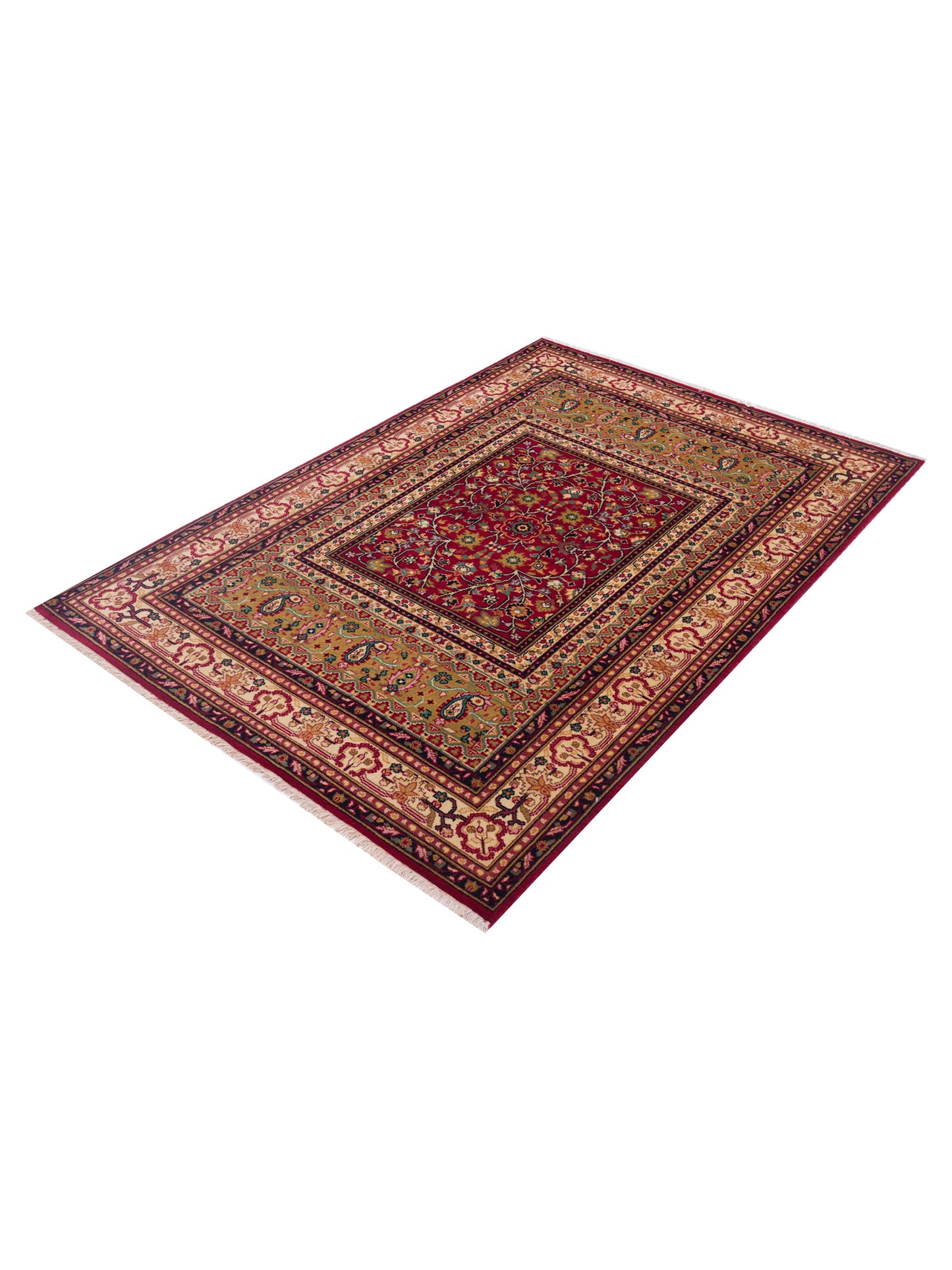 Sivas 127029 Red Ivory 4.2x6 Hand Knotted Rug