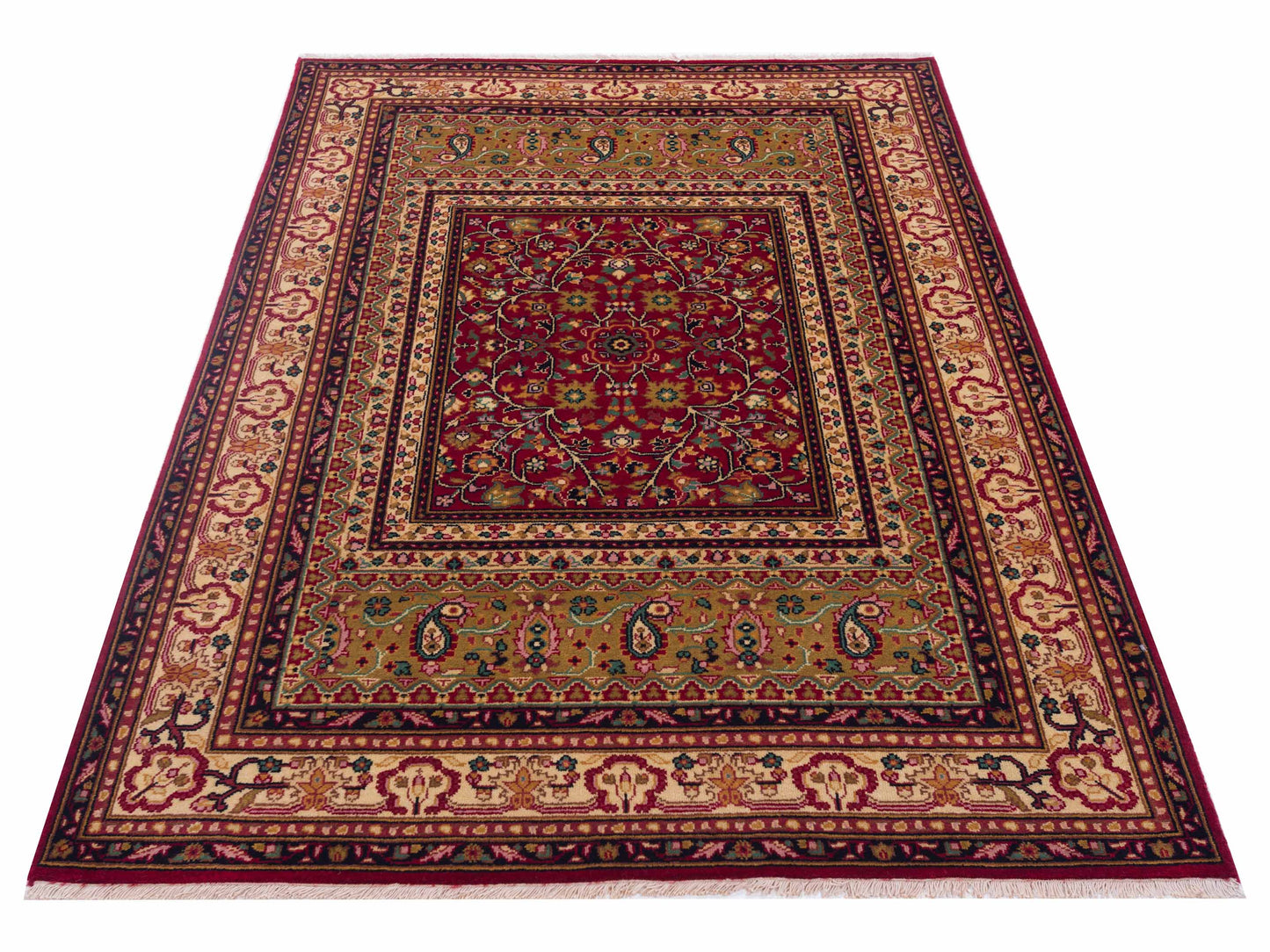 Sivas 127029 Red Ivory 4.2x6 Hand Knotted Rug