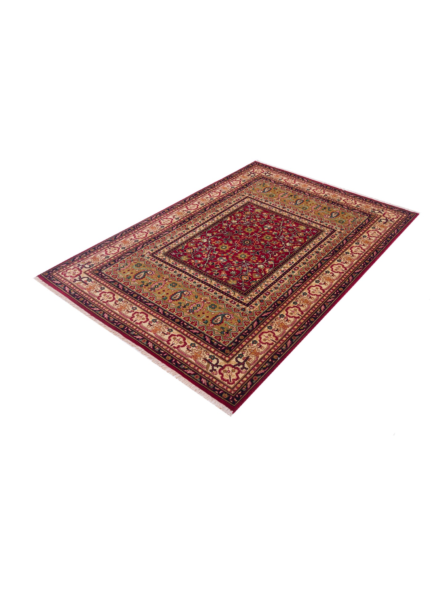 Sivas 127029 Red Ivory 4.2x6 Hand Knotted Rug
