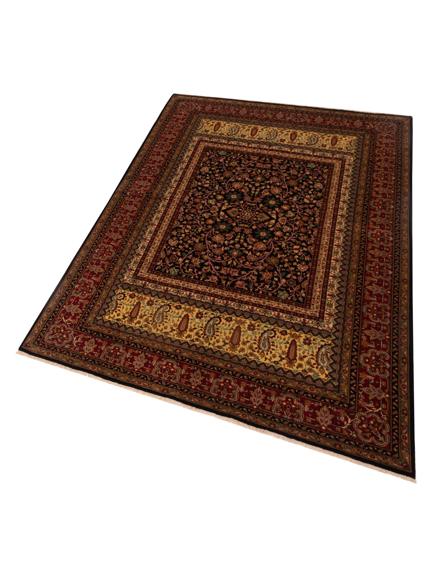 Sivas 127044 Black Red 6x8.9 Hand Knotted Rug