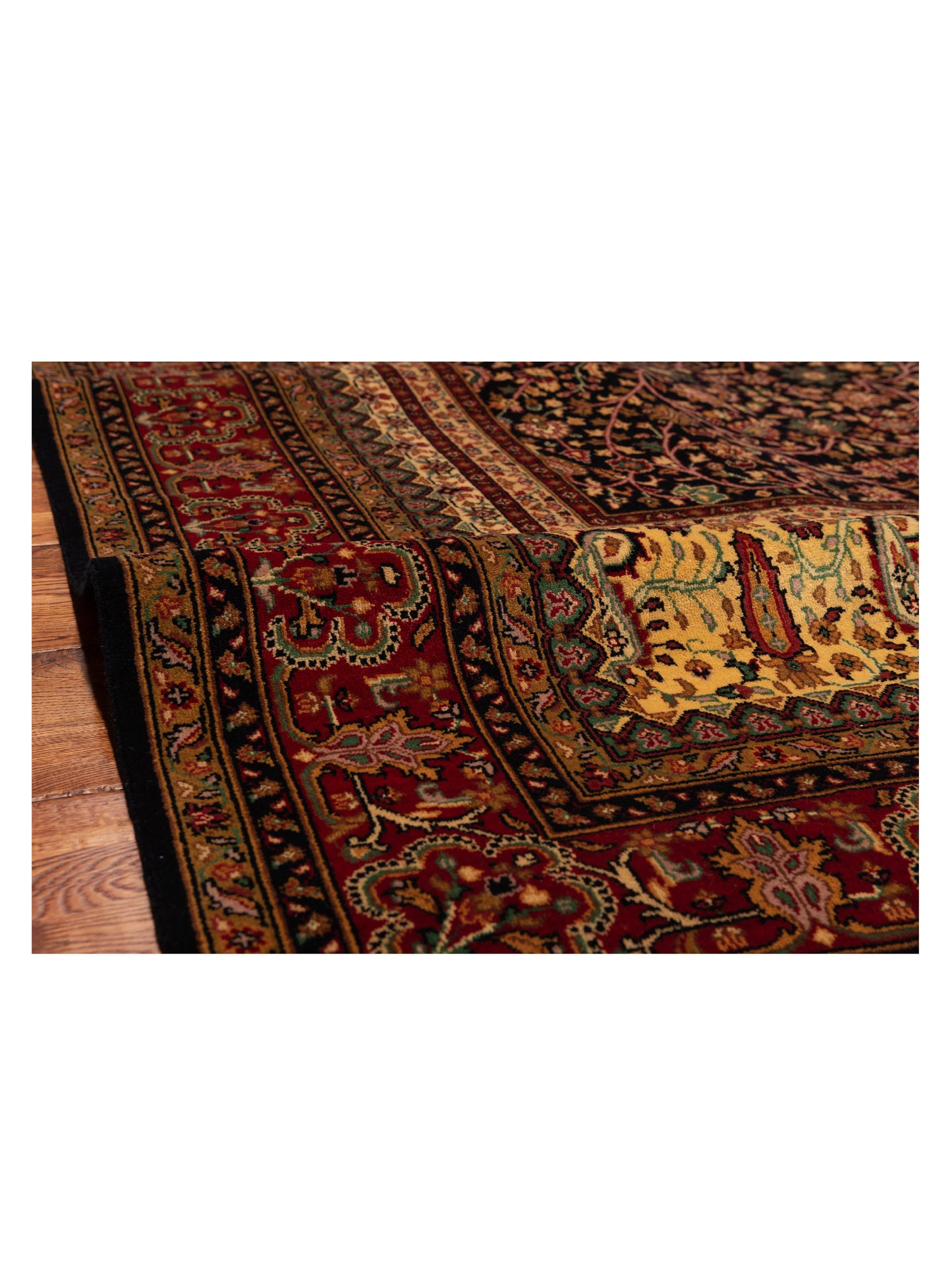 Sivas 127044 Black Red 6x8.9 Hand Knotted Rug
