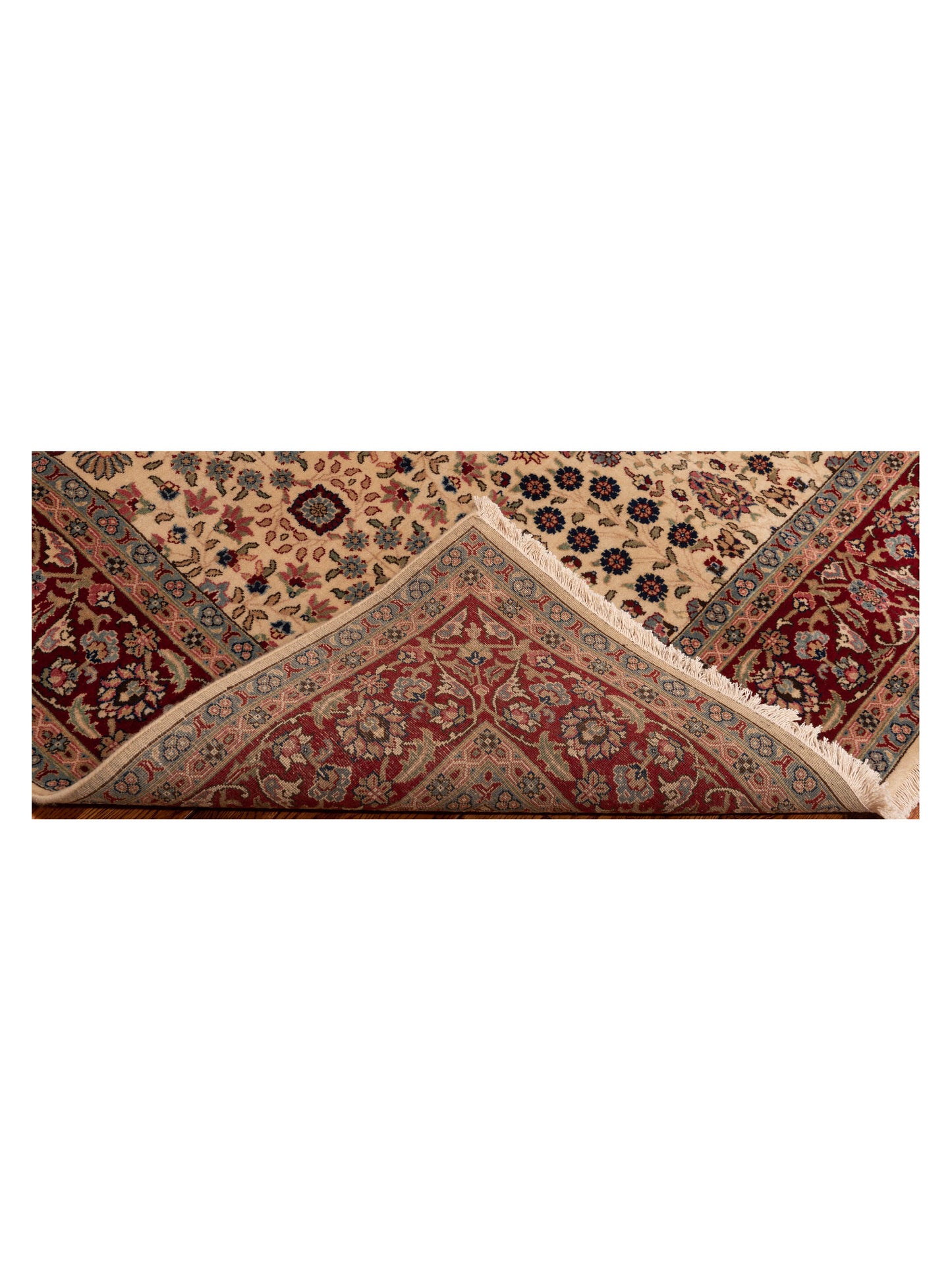 Hereke 127065 Ivory Red 5.5x7.11 Hand Knotted Rug