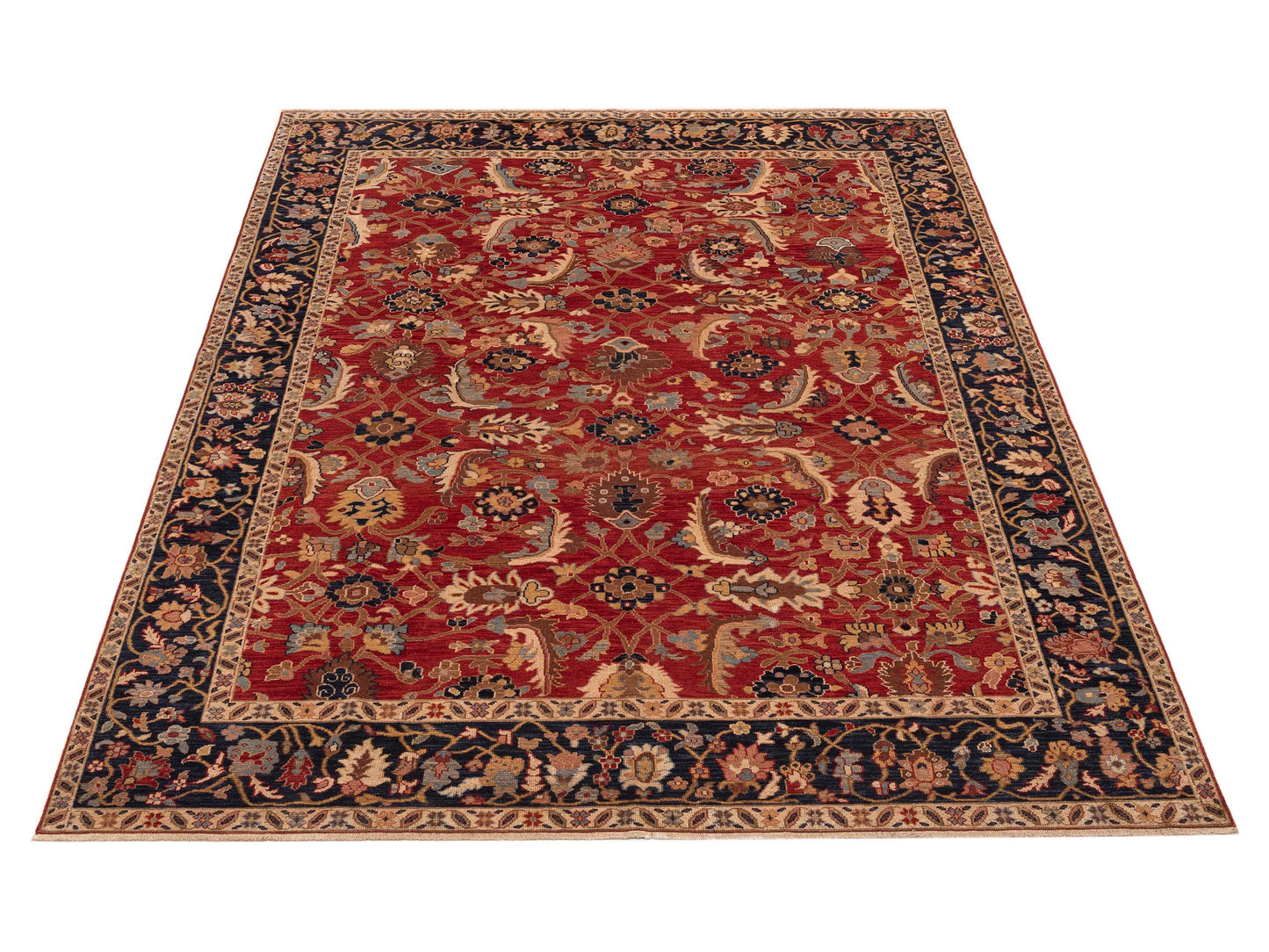 Simav 127171 Red Black 8.1x10 Hand Knotted Rug