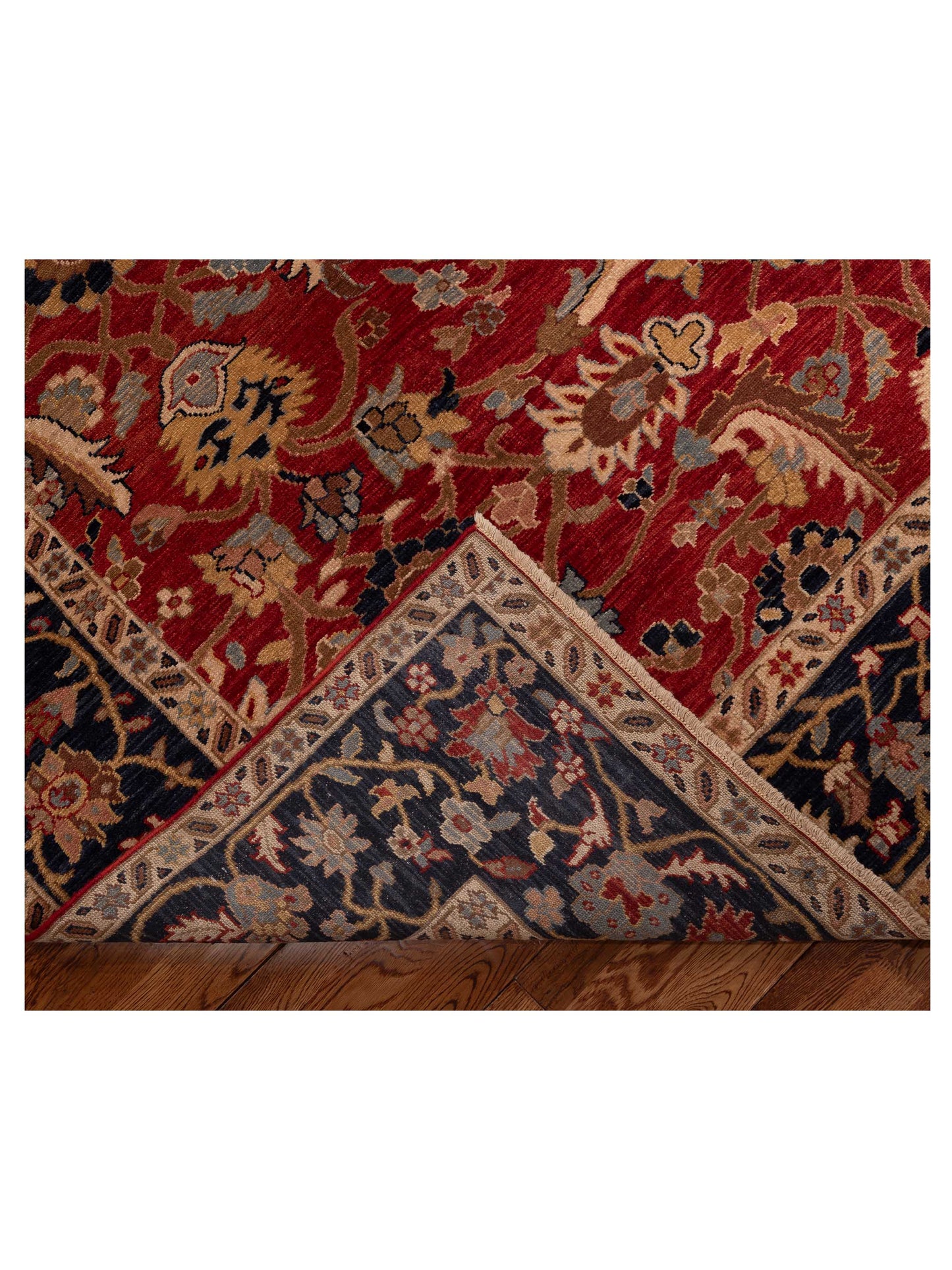 Simav 127171 Red Black 8.1x10 Hand Knotted Rug