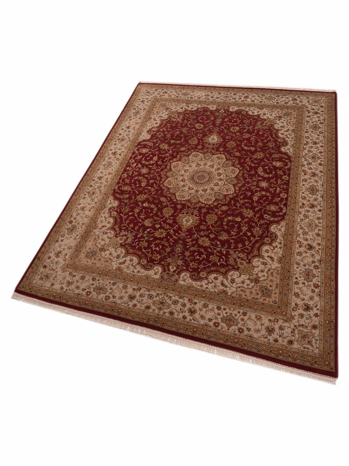 Imperial Silk 127194 Red Ivory 9x11.11 Hand Knotted Rug