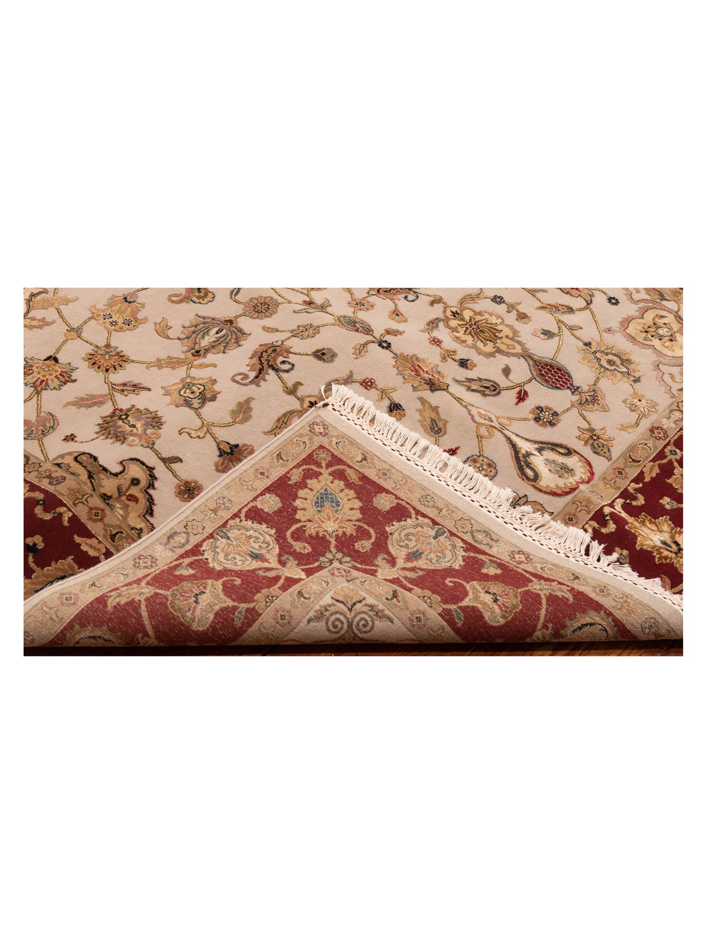 Imperial Silk 127204 Ivory Red 6x9.3 Hand Knotted Rug