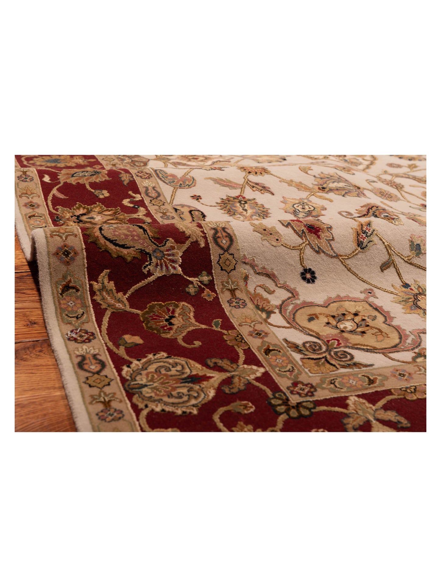Imperial Silk 127204 Ivory Red 6x9.3 Hand Knotted Rug