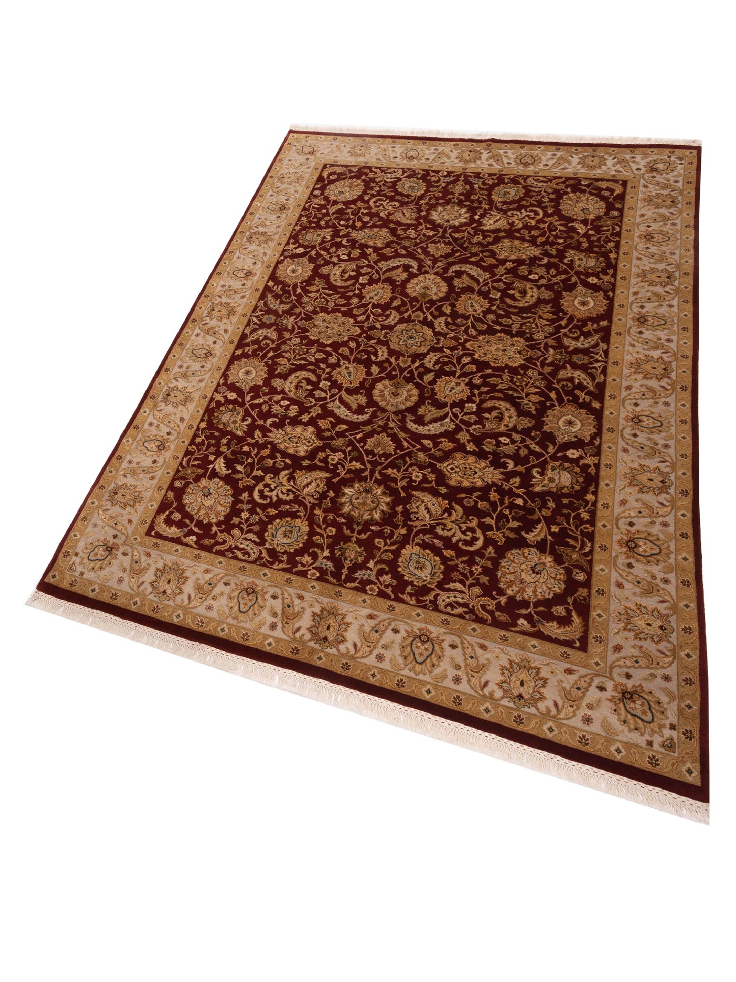 Imperial Silk 127218 Red Beige 6.1x9.1 Hand Knotted Rug