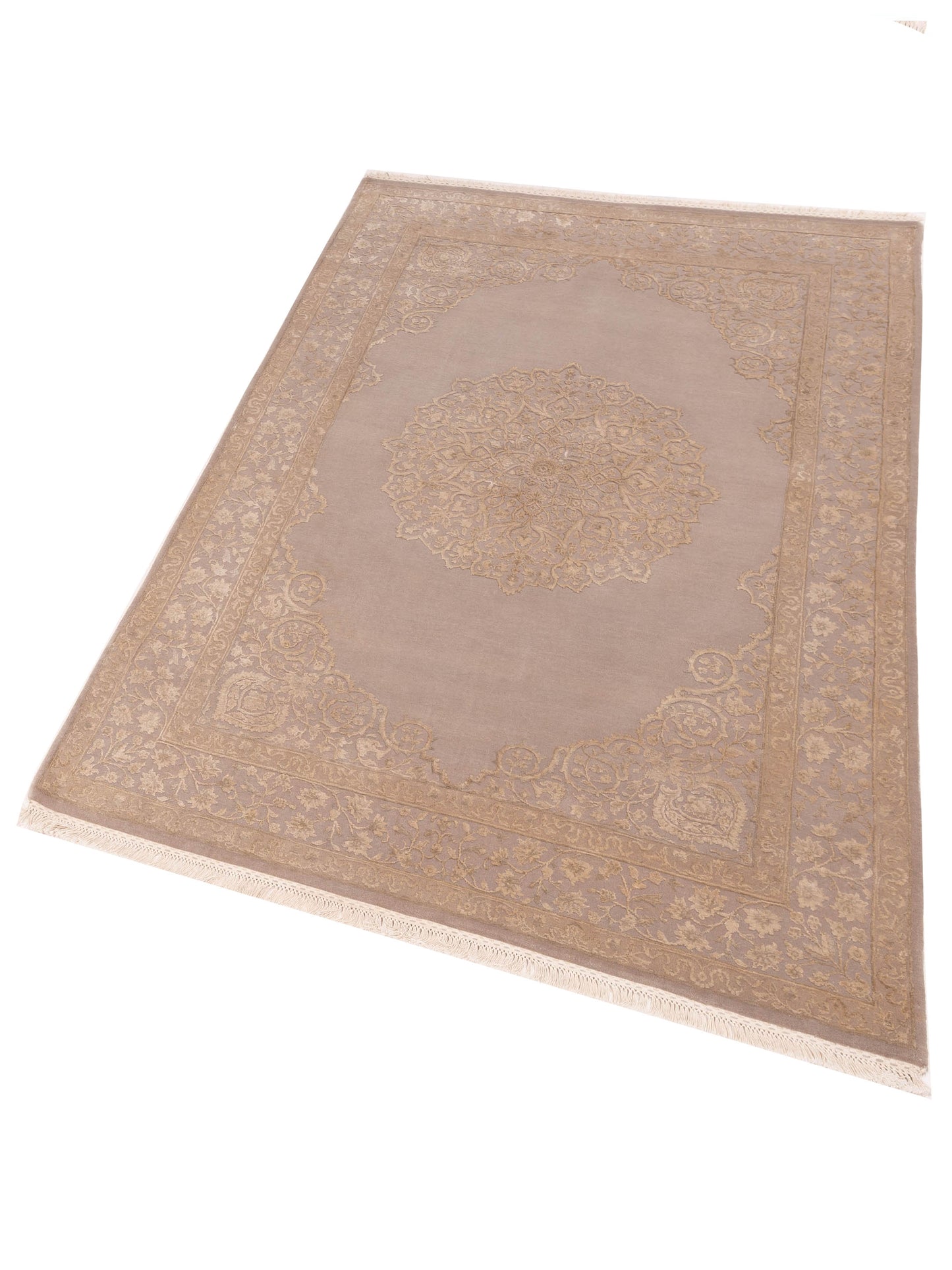 Imperial Silk 127222 Silver Silver 5.6x8.1 Hand Knotted Rug