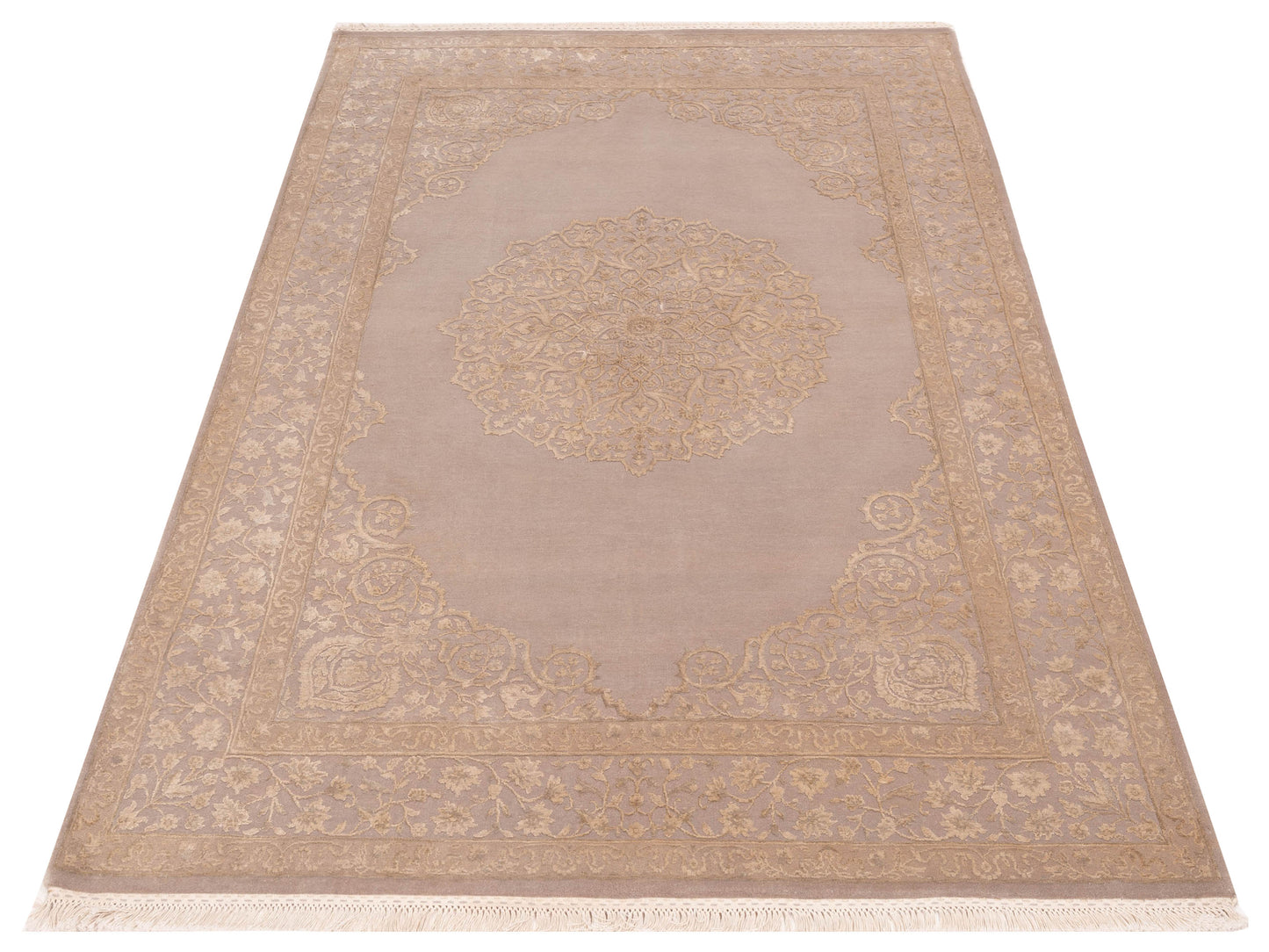 Imperial Silk 127222 Silver Silver 5.6x8.1 Hand Knotted Rug