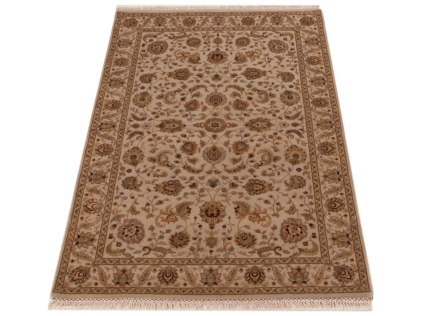 Imperial Silk 127230 Ivory Ivory 4.2x6.3 Hand Knotted Rug