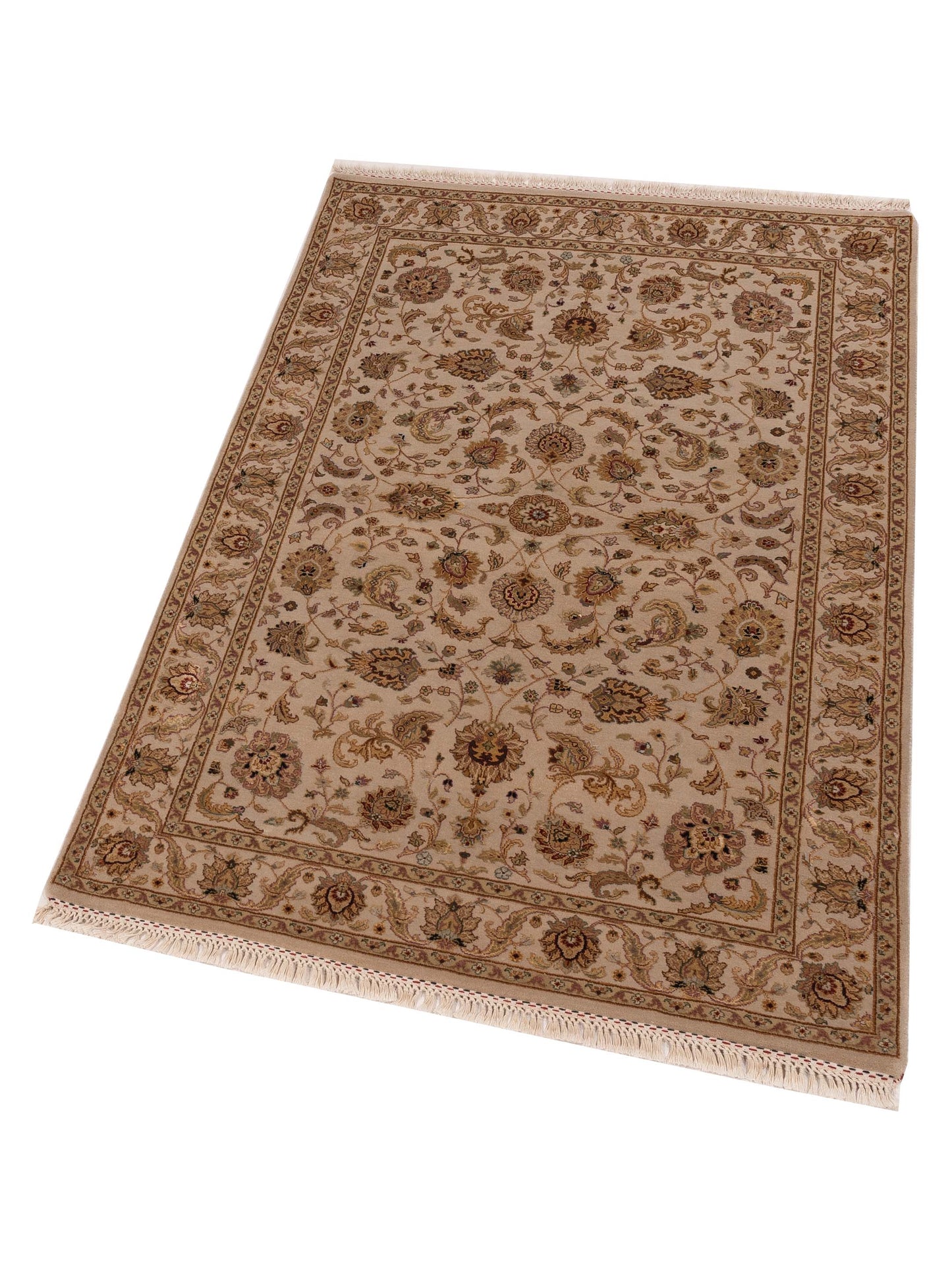 Imperial Silk 127230 Ivory Ivory 4.2x6.3 Hand Knotted Rug
