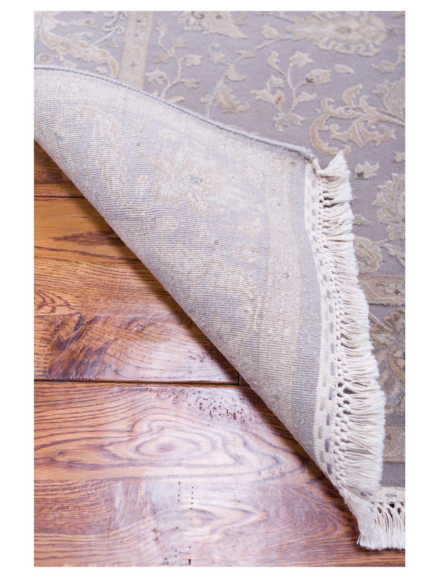 Imperial Silk 127240 Silver Silver 4.1x6.2 Hand Knotted Rug